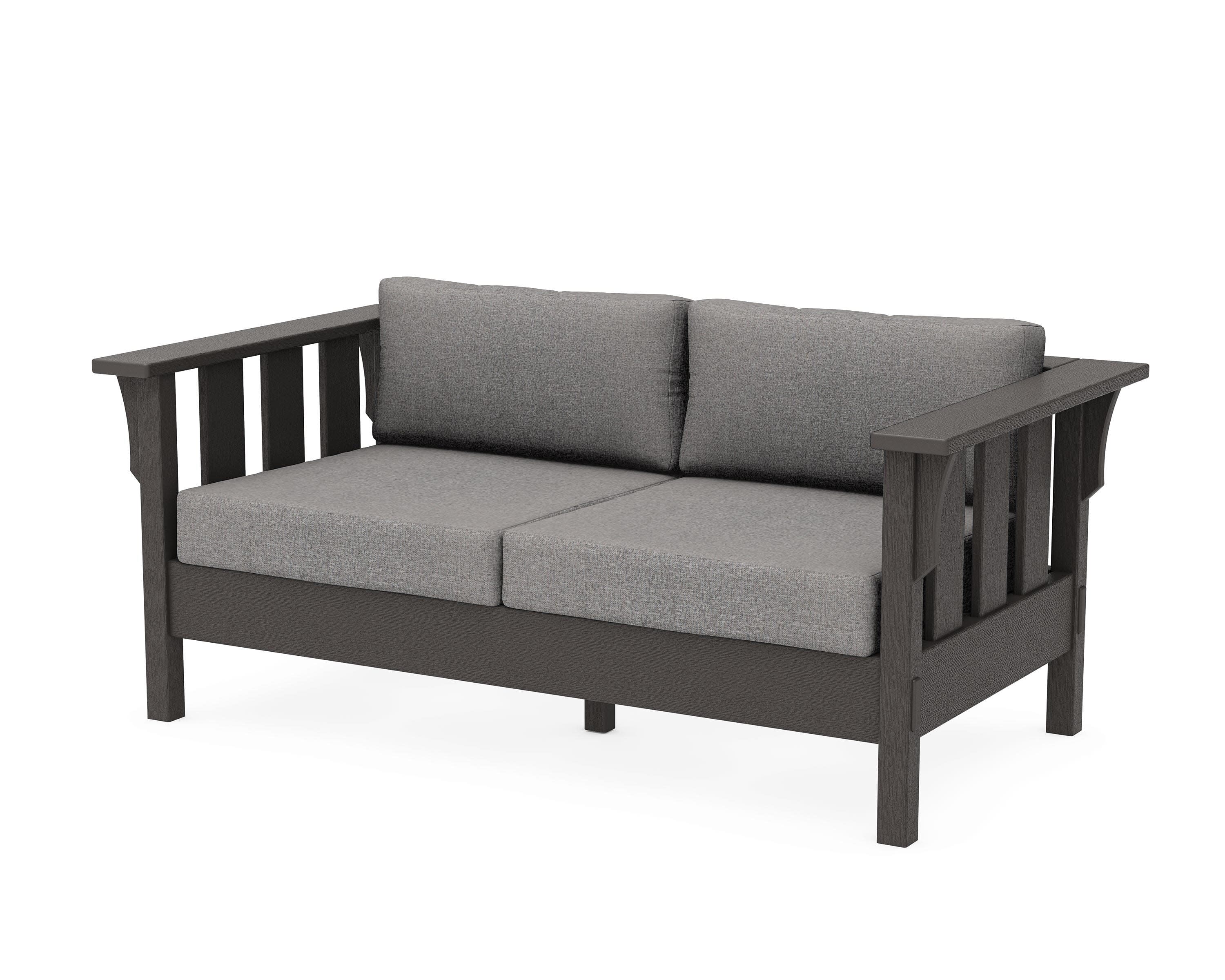 Acadia Deep Seating Loveseat in Vintage Coffee / Grey Mist