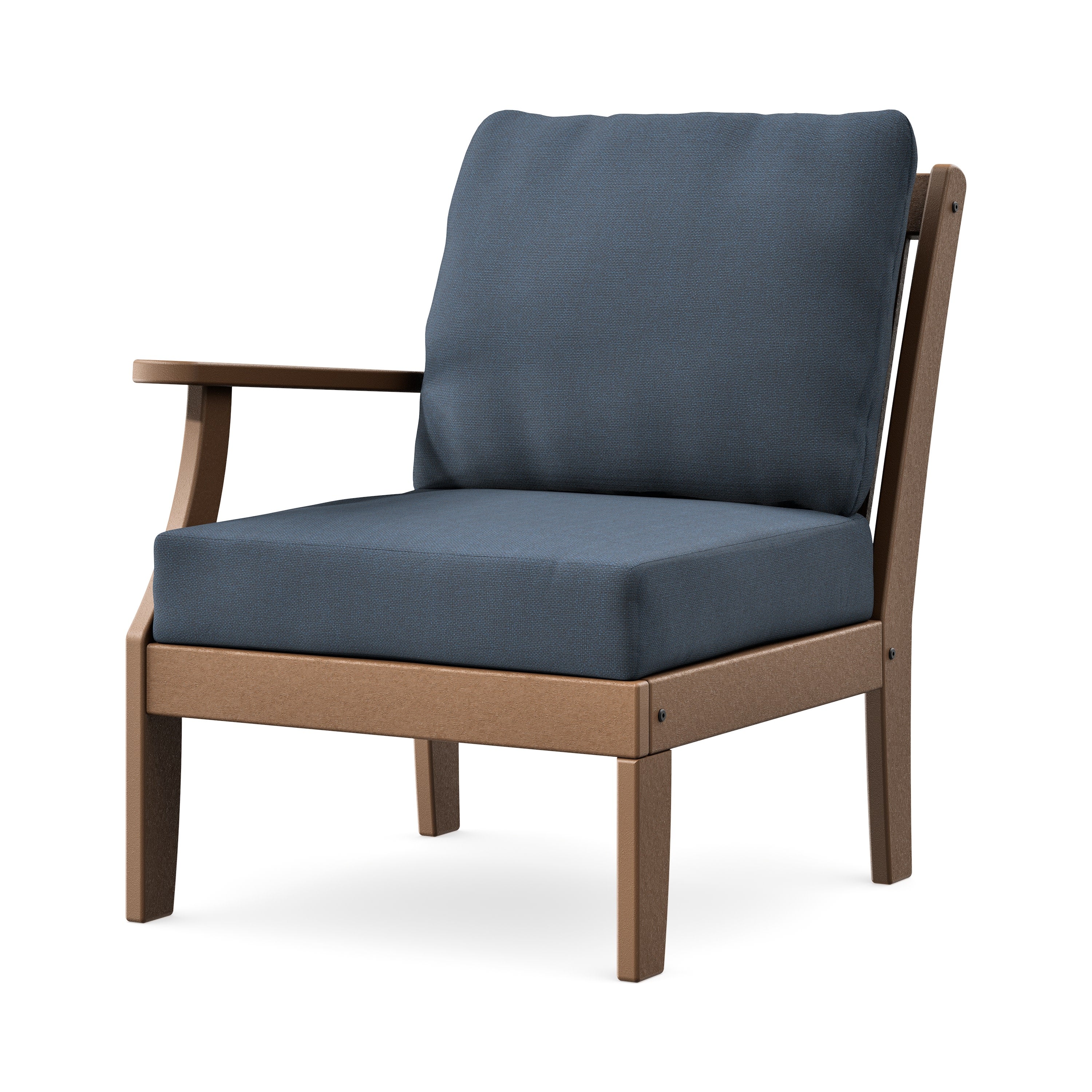 Braxton Modular Left Arm Chair in Teak / Marine Indigo