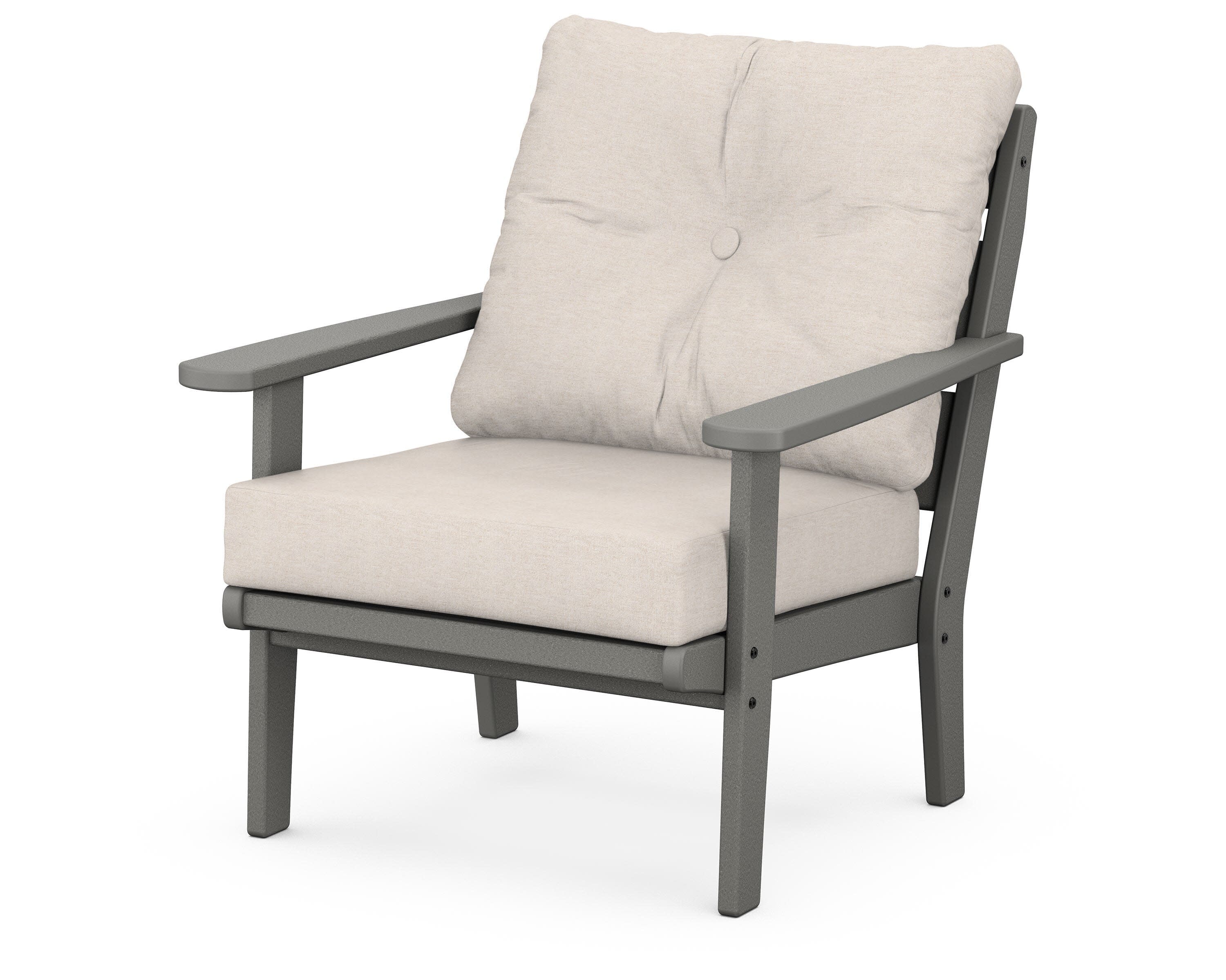 Lakeside Deep Seating Chair in Slate Grey / Nuance Cloud