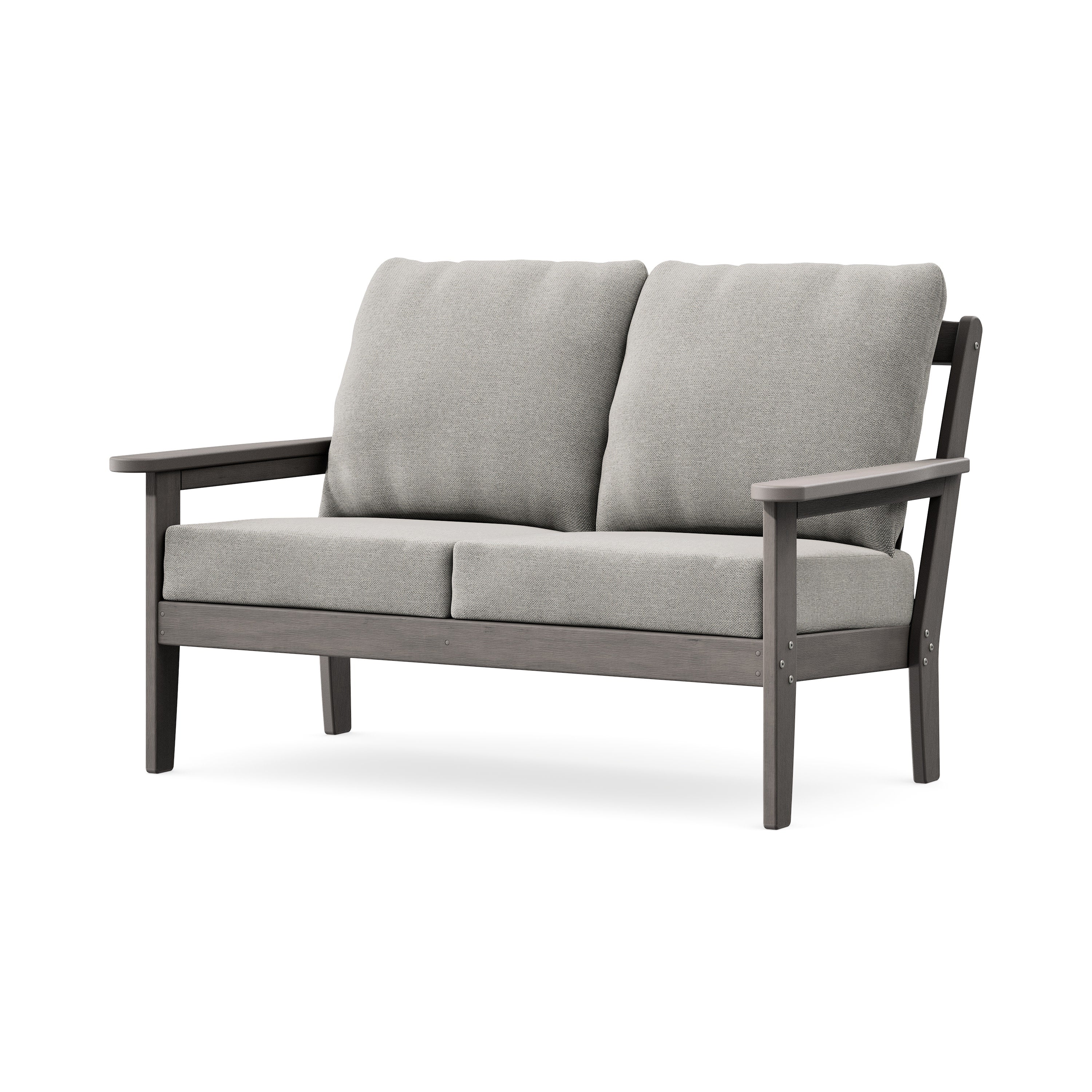 Cottage Deep Seating Loveseat in Driftwood / Weathered Tweed