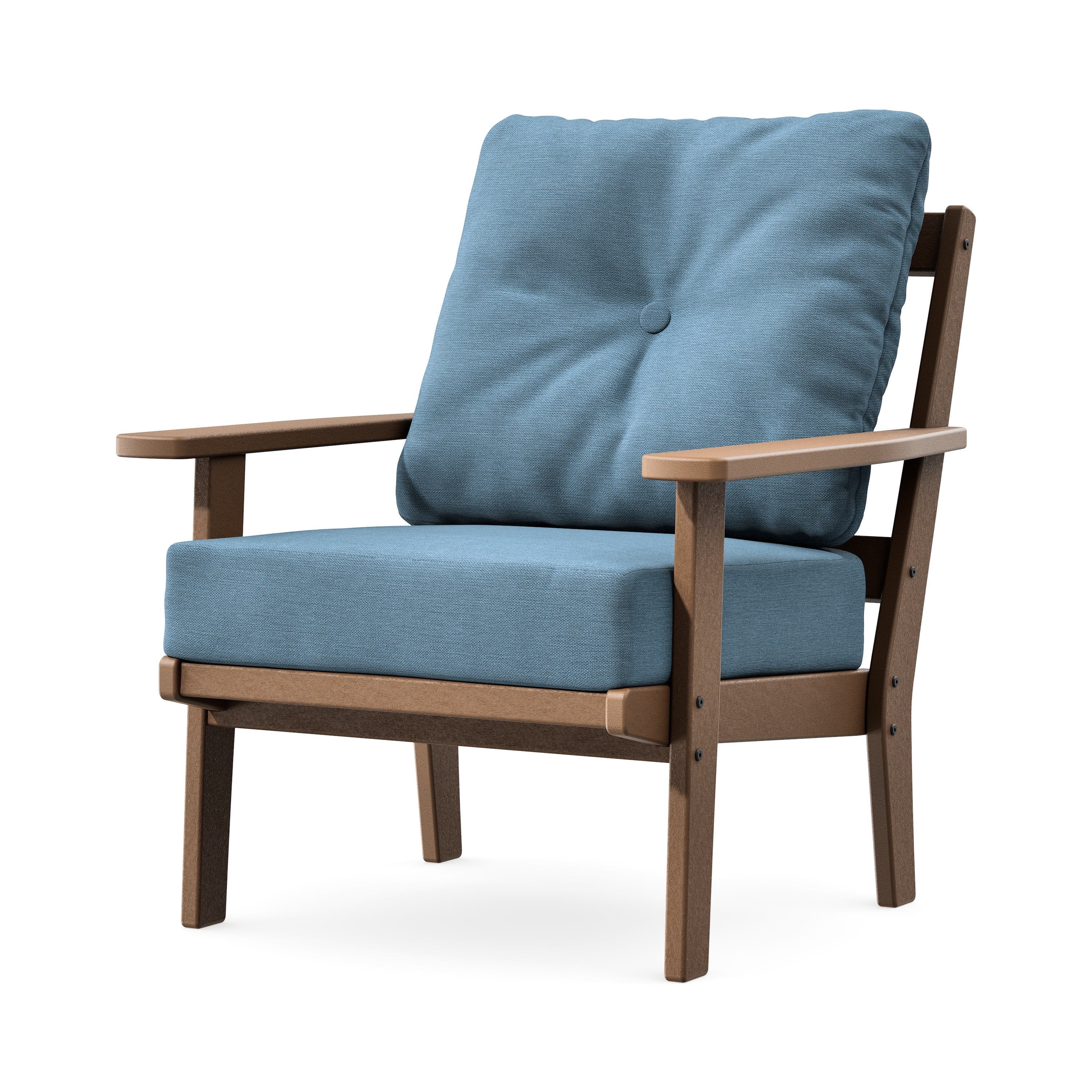 Prairie Deep Seating Chair in Teak / Sky Blue