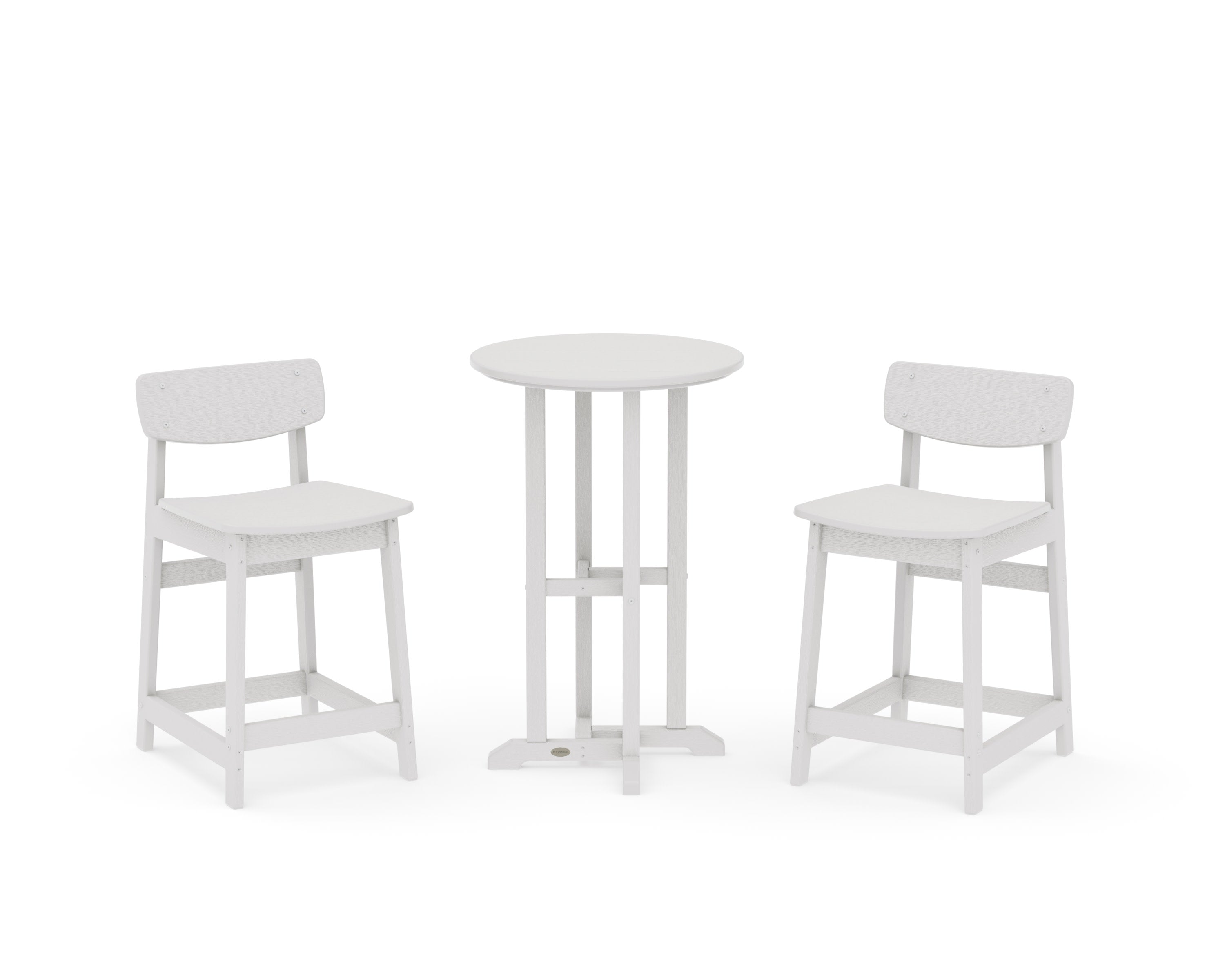 Modern Studio Urban Lowback 3-Piece Bistro Counter Set in Vintage White