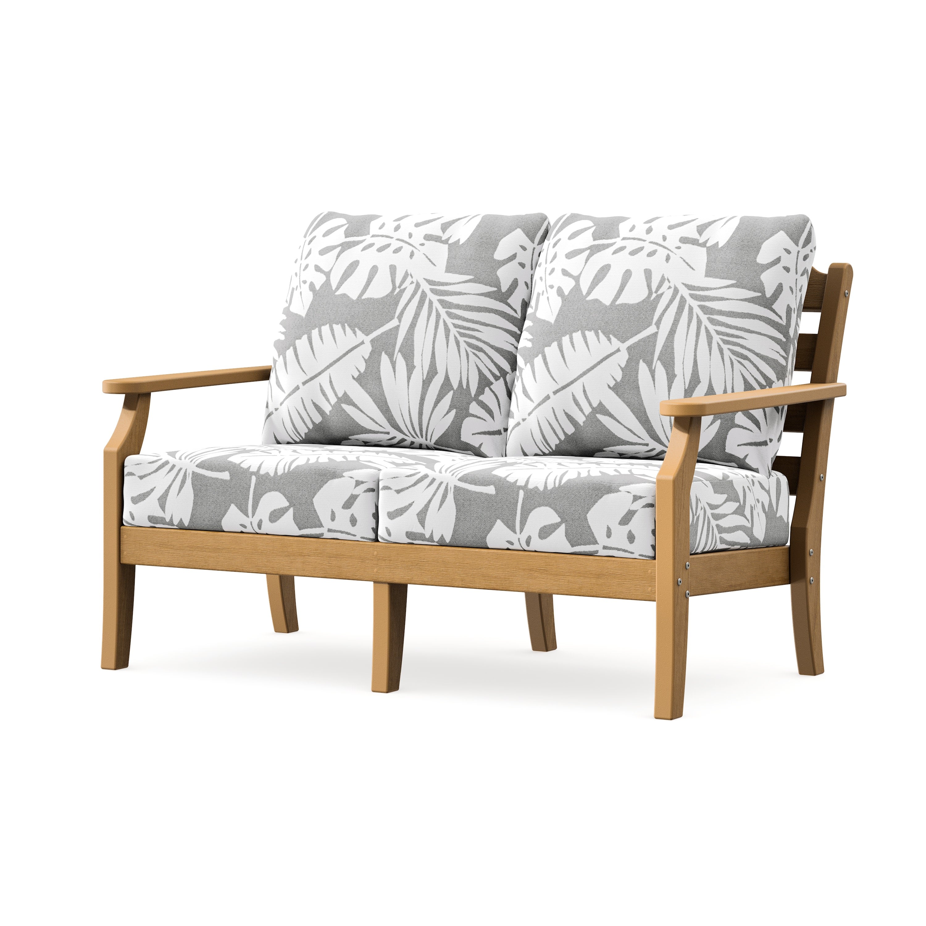 Savannah Deep Seating Loveseat in Natural / Leaf Grey Mist
