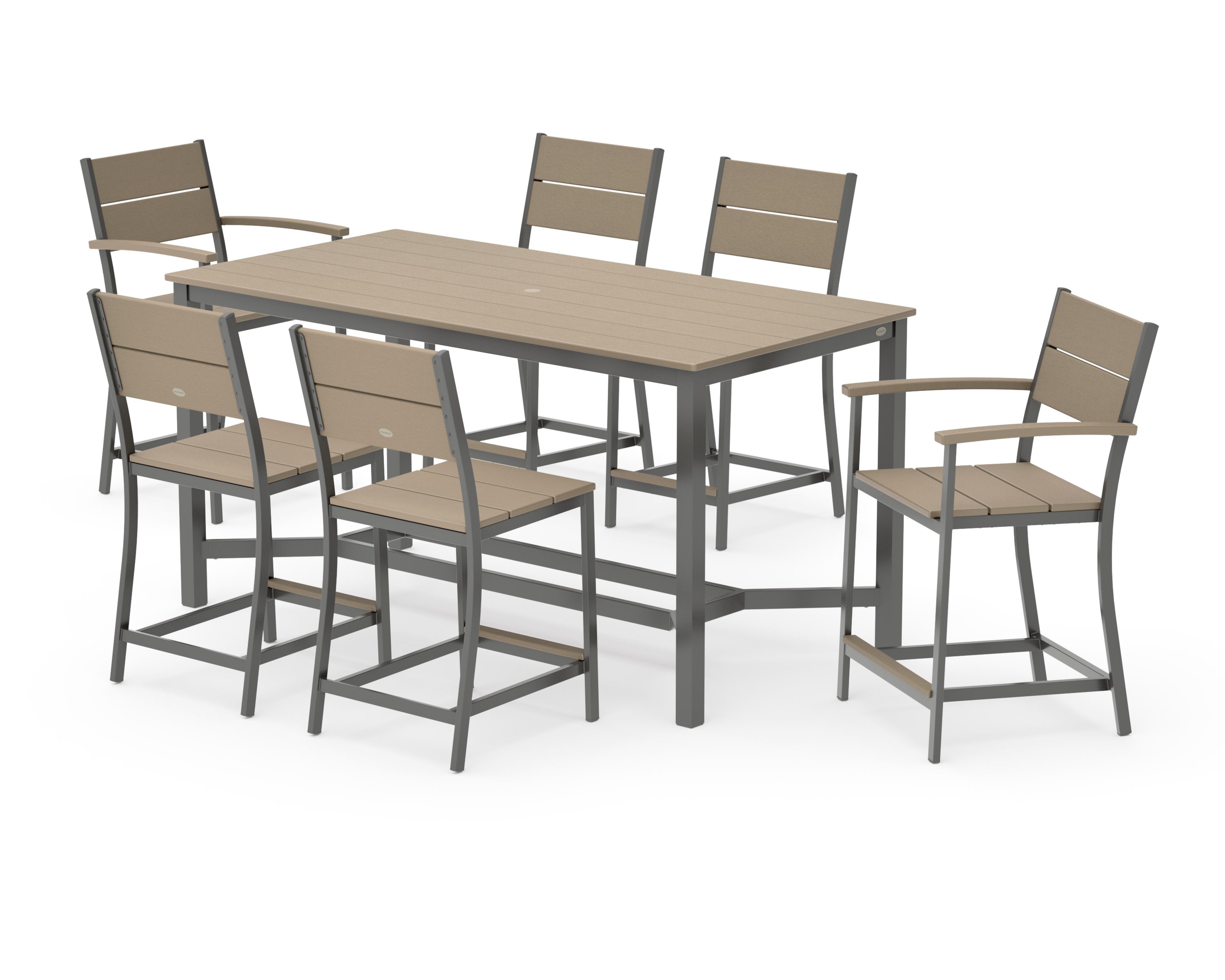 Main Street 7-Piece Counter Set in Charcoal / Vintage Sahara