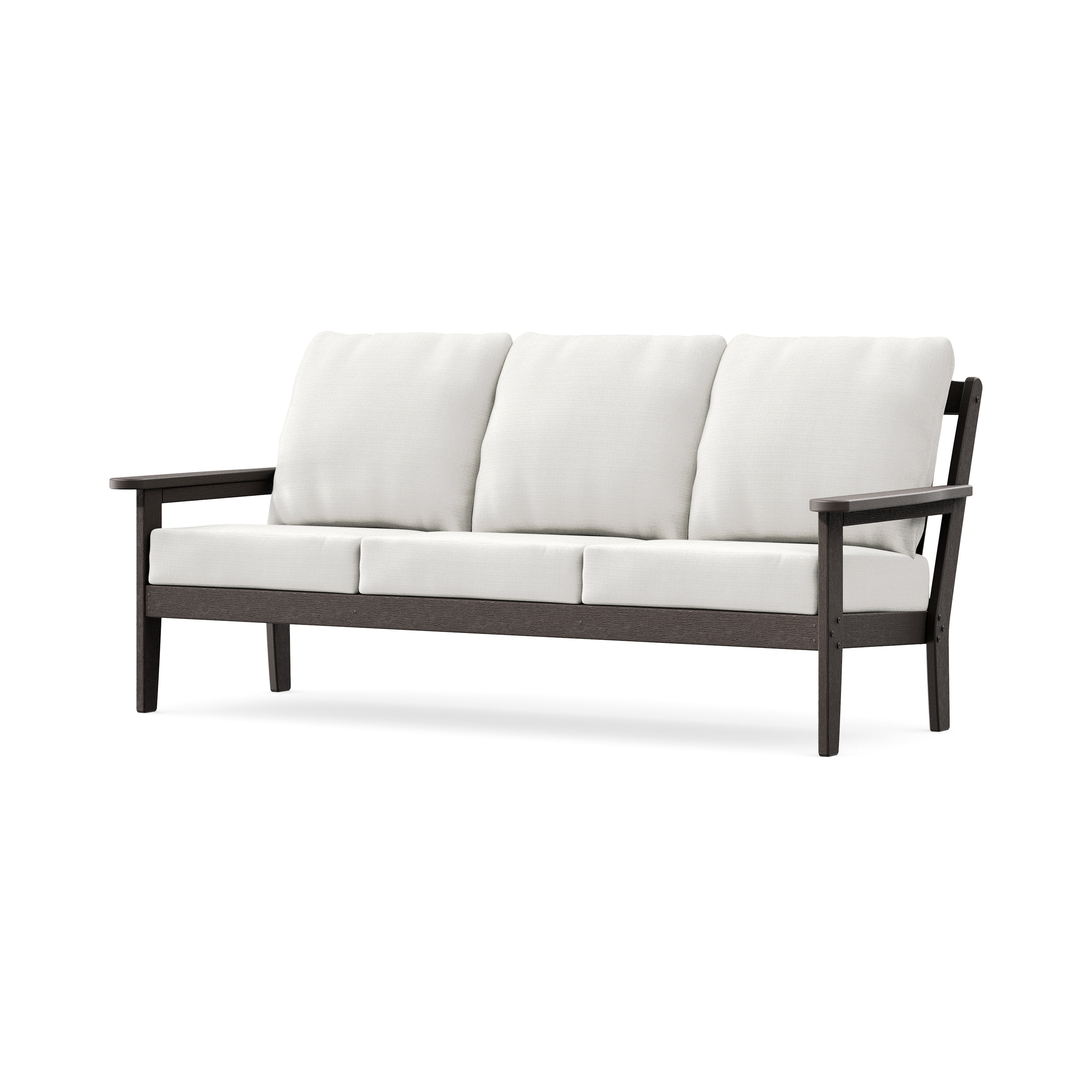Cottage Deep Seating Sofa in Vintage Coffee / Natural Linen