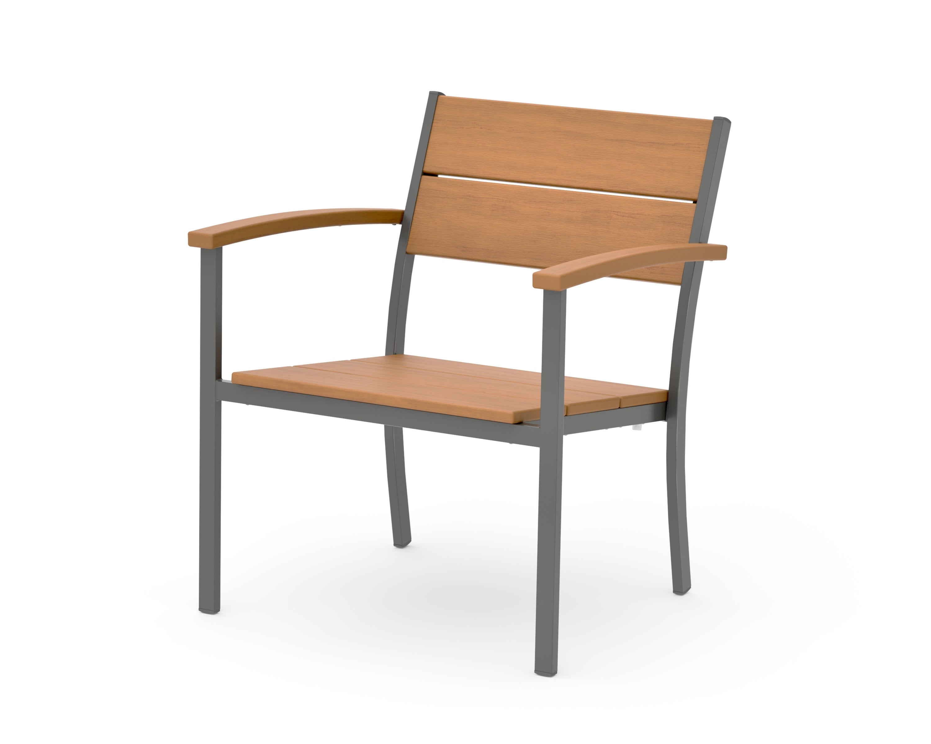Main Street Stacking Lounge Arm Chair in Charcoal / Natural