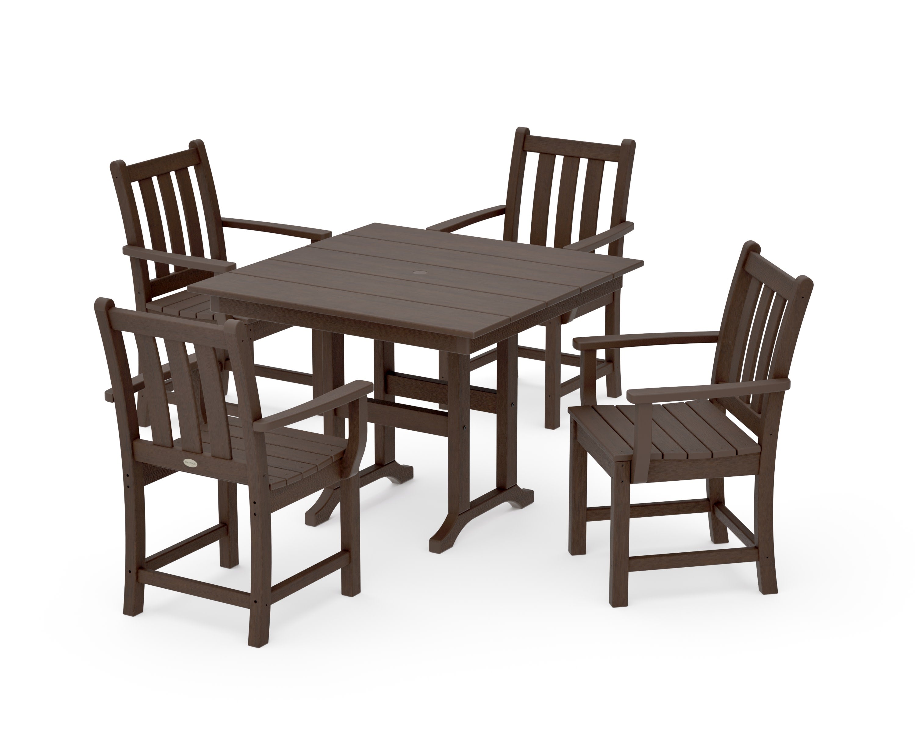 Traditional Garden 5-Piece Farmhouse Dining Set in Kona