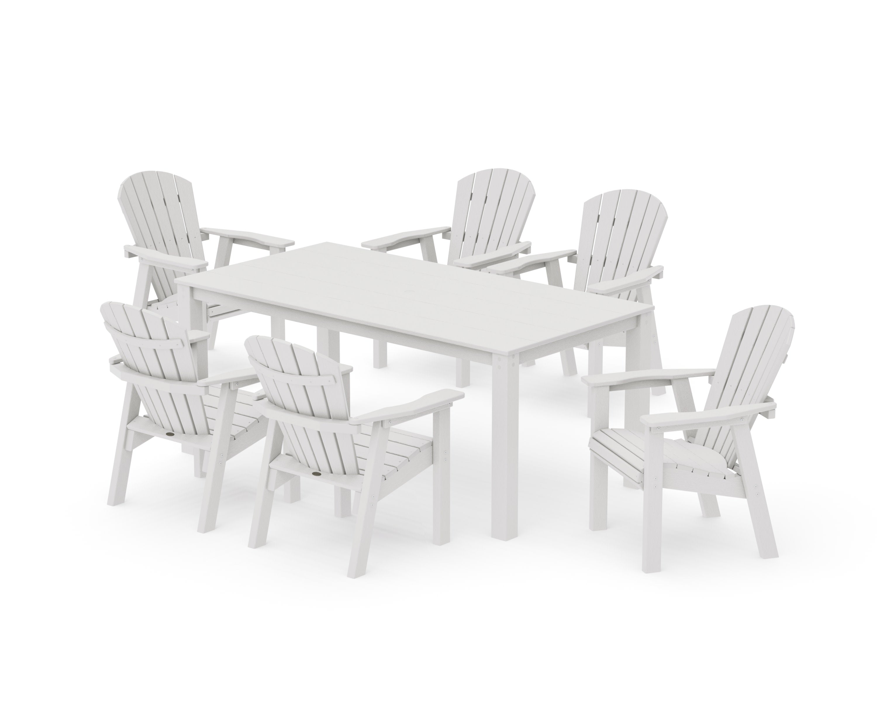 Seashell 7-Piece Parsons Dining Set in Vintage White