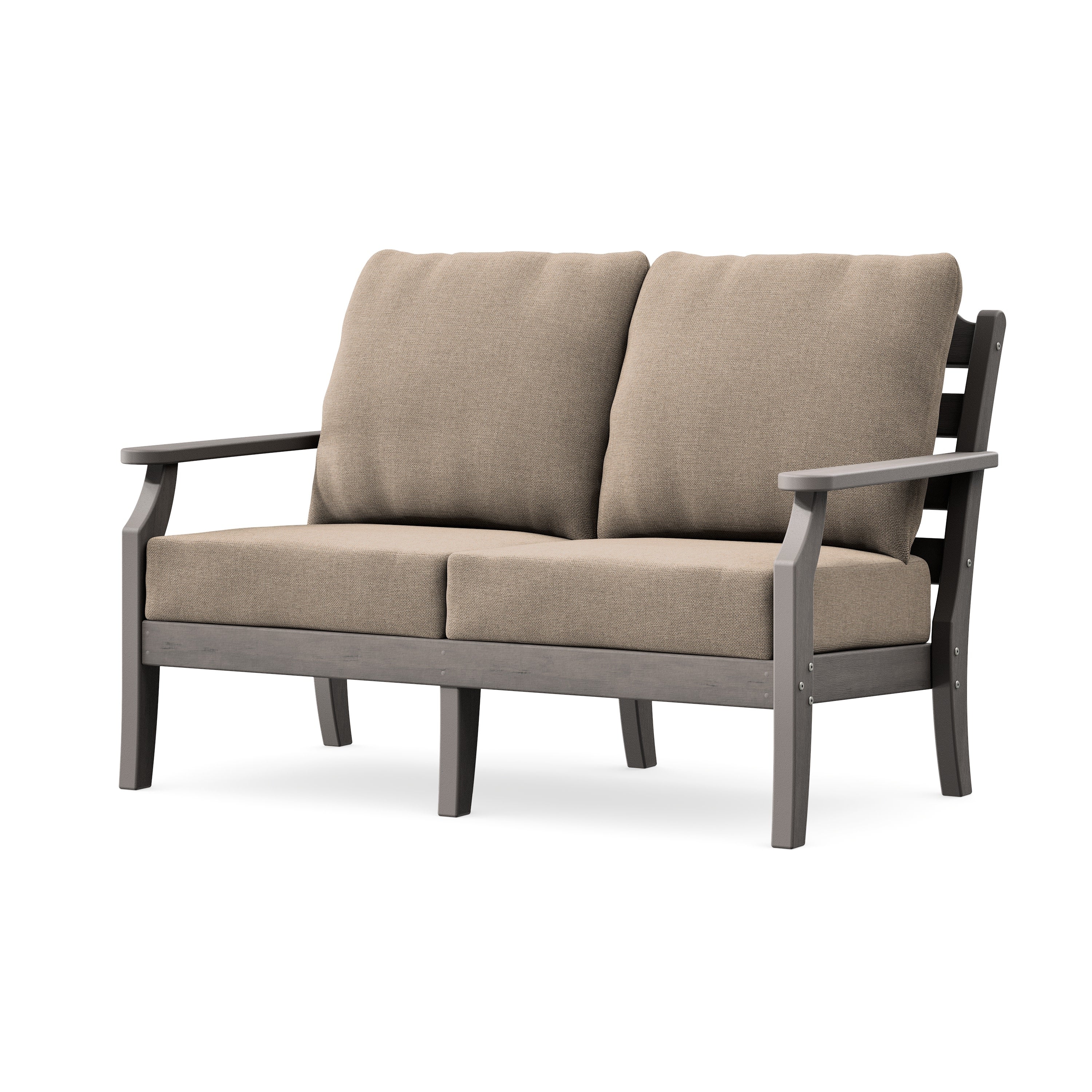 Savannah Deep Seating Loveseat in Driftwood / Spiced Burlap