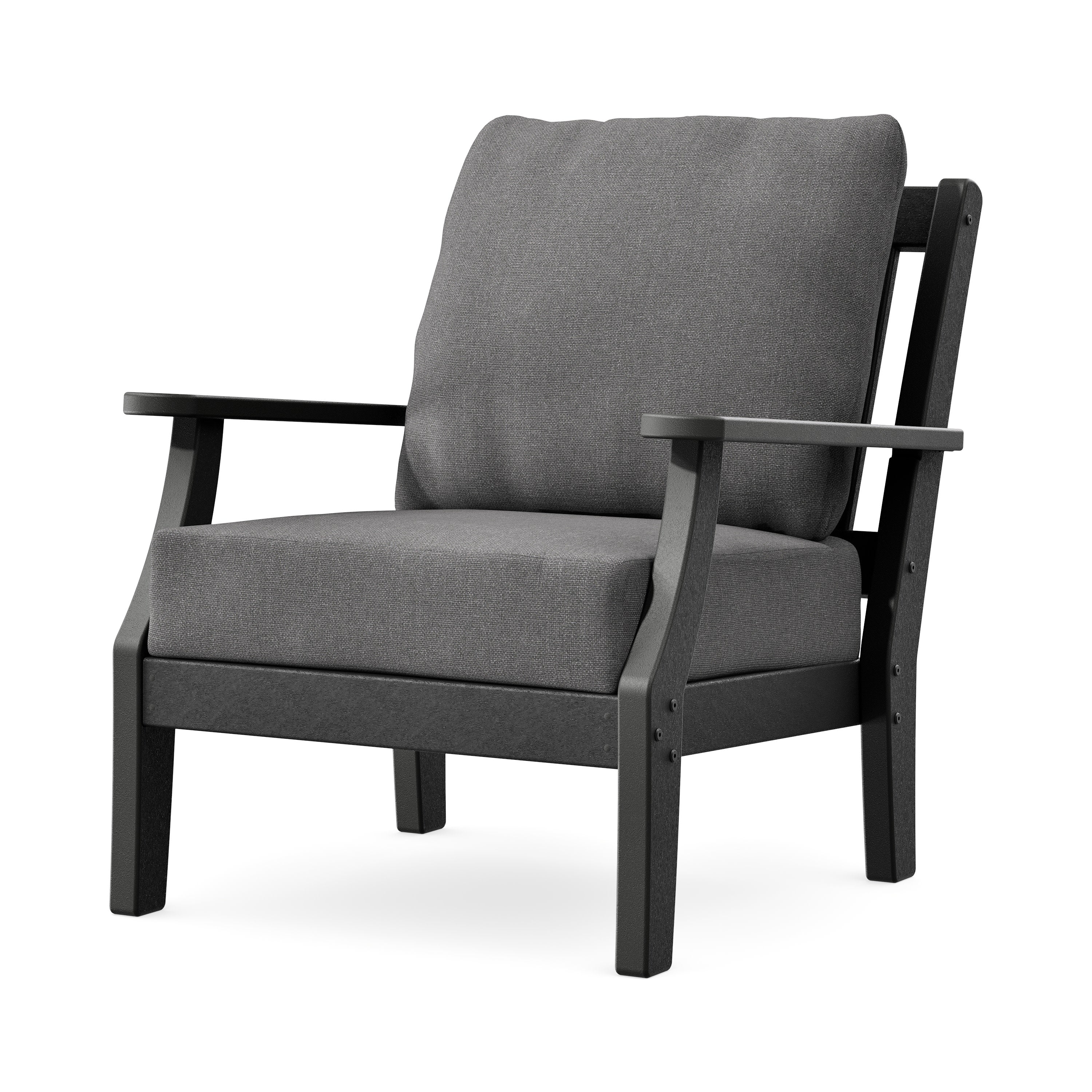 Chinoiserie Deep Seating Chair in Black / Ash Charcoal