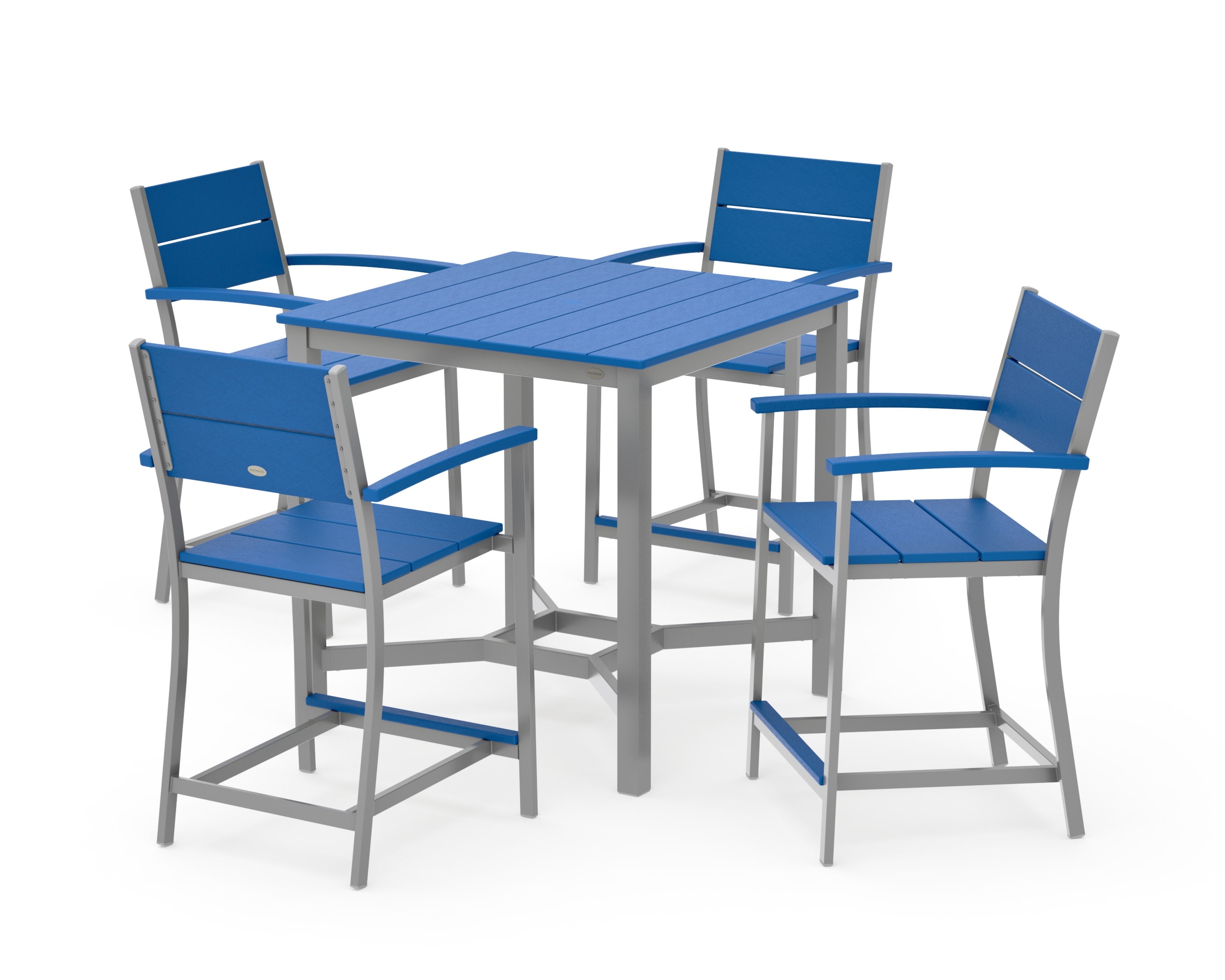 Main Street 5-Piece Counter Set in Silver / Pacific Blue