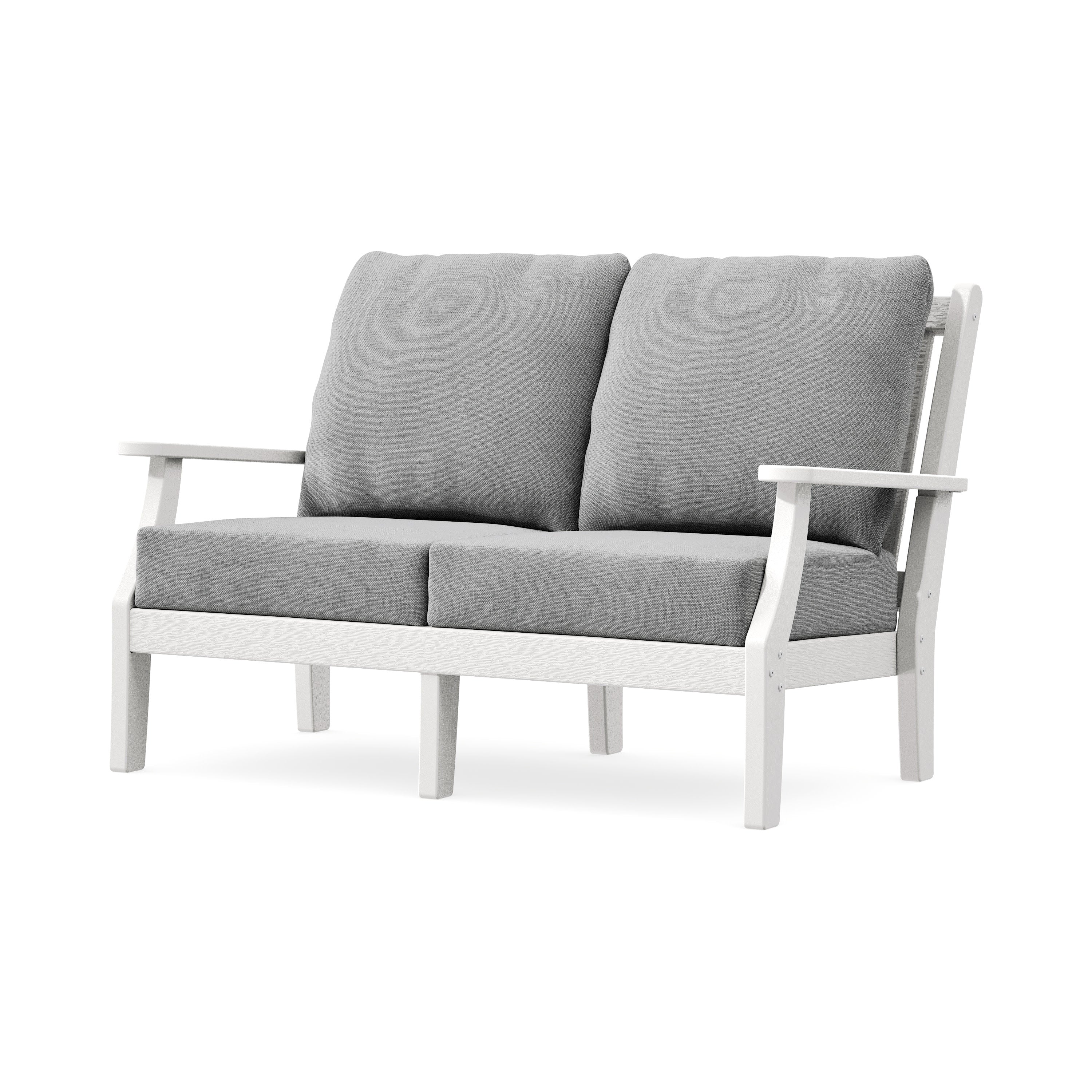 Wovendale Deep Seating Loveseat in Vintage White / Grey Mist