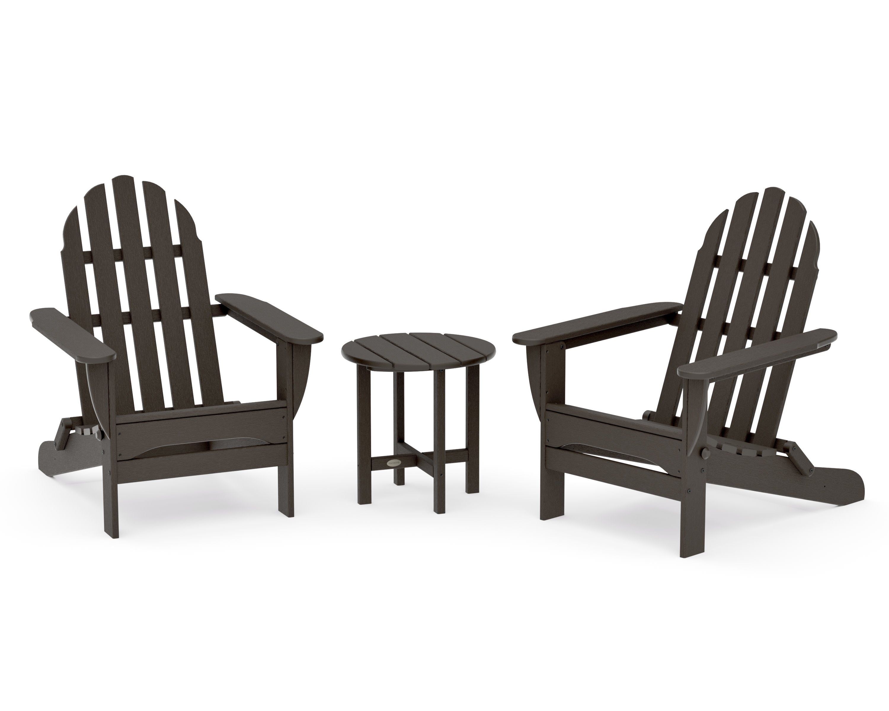 Classic Folding Adirondack 3-Piece Set in Vintage Coffee