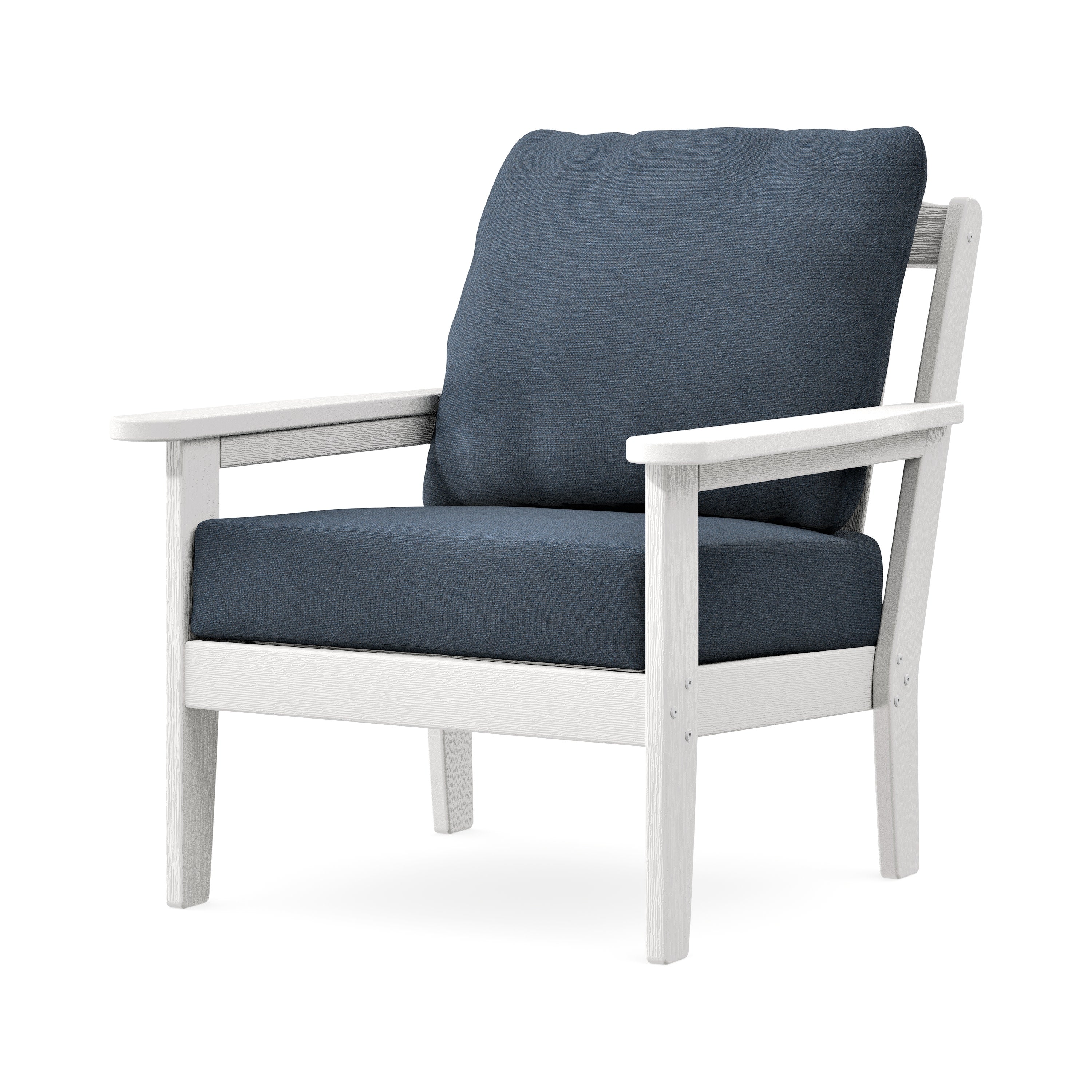 Cottage Deep Seating Chair in Vintage White / Marine Indigo