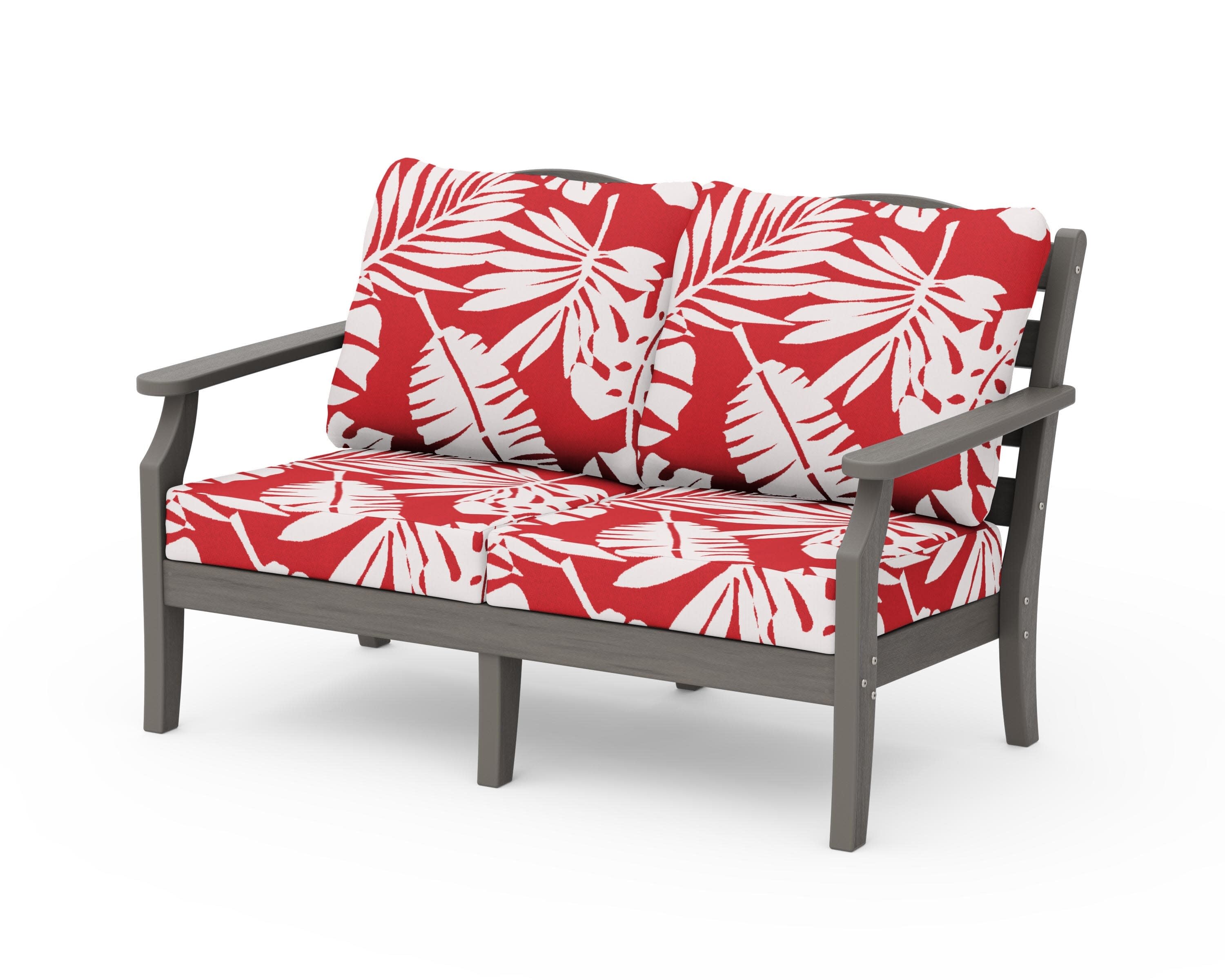 Savannah Deep Seating Loveseat in Driftwood / Leaf Crimson