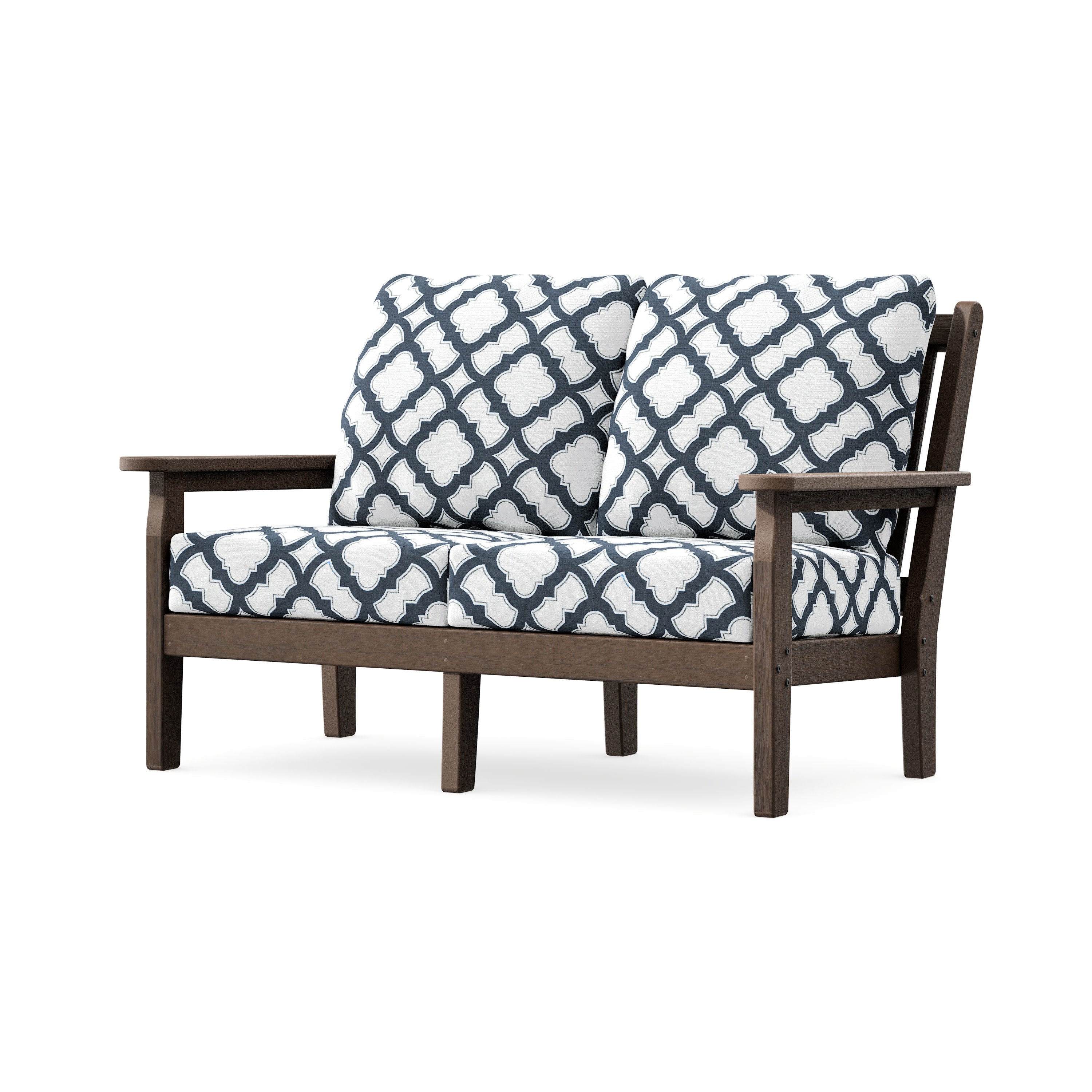 Chippendale Deep Seating Loveseat in Kona / Trellis Marine Indigo