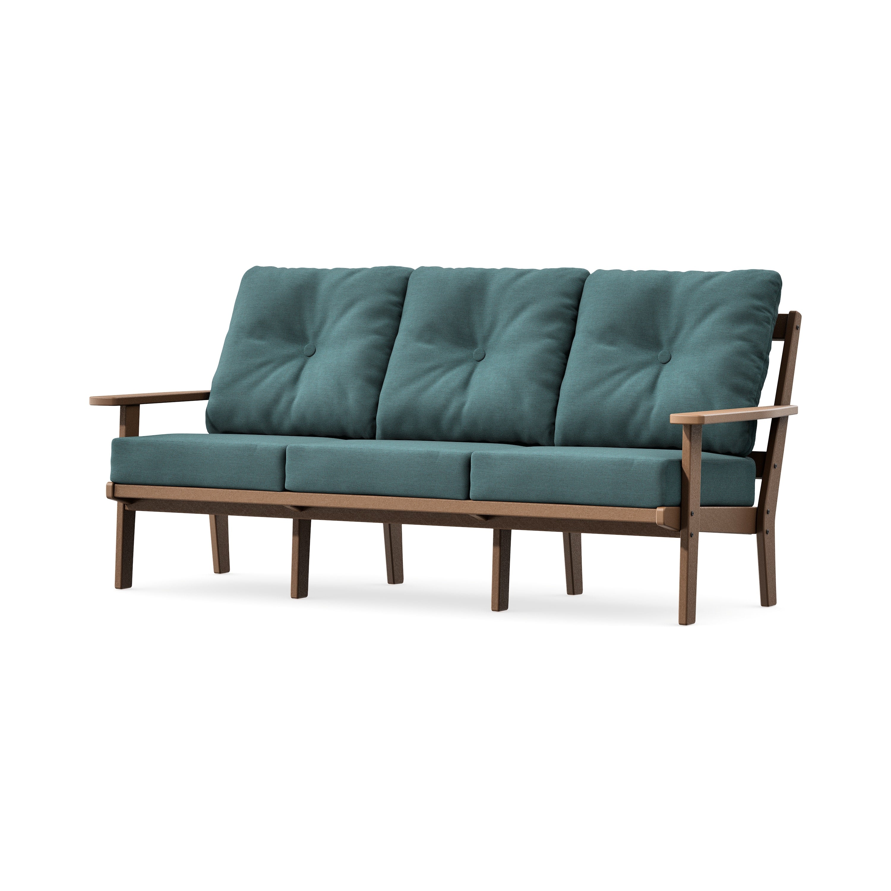 PrairieDeep Seating Sofa in Teak / Ocean Teal