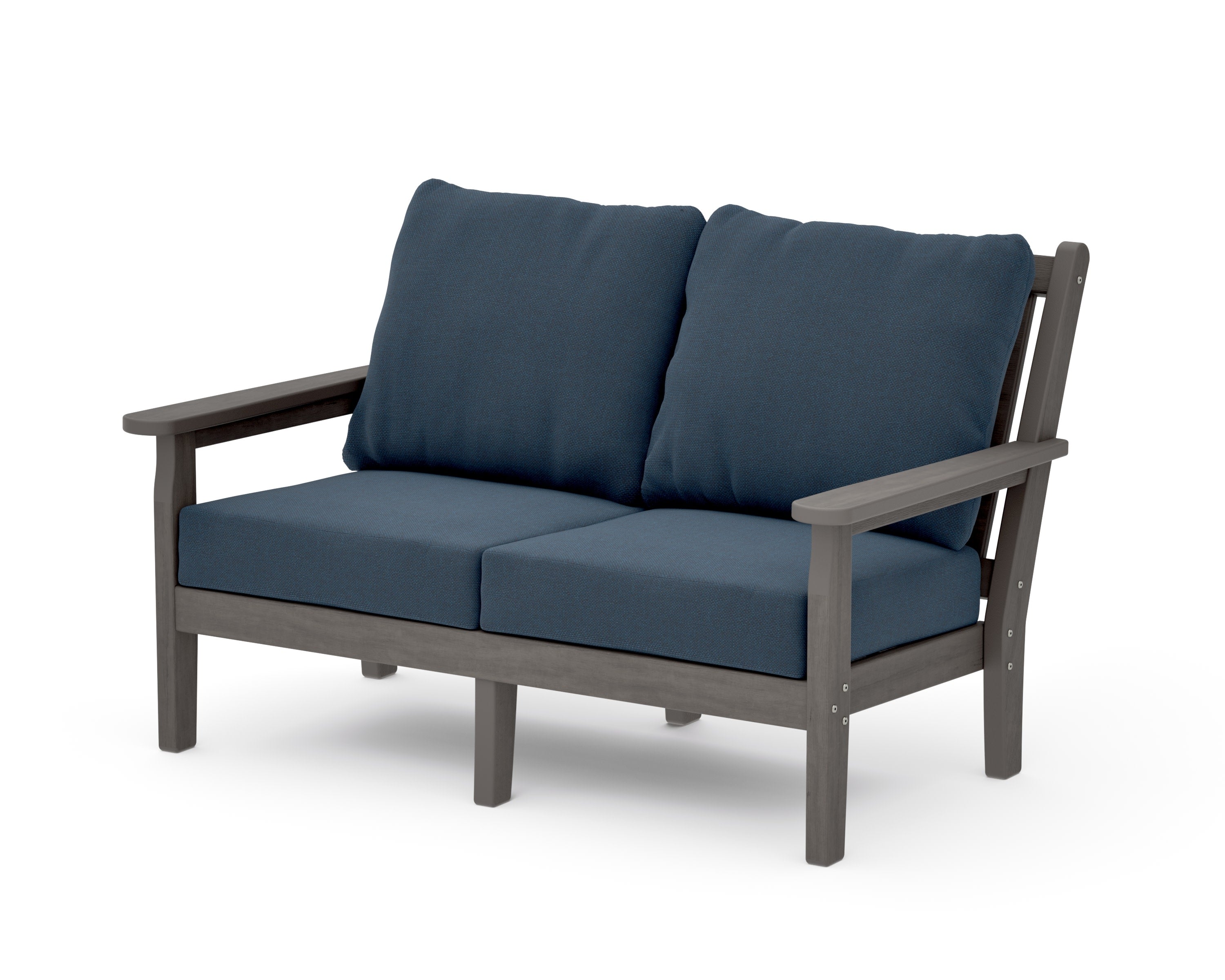 Chippendale Deep Seating Loveseat in Driftwood / Marine Indigo