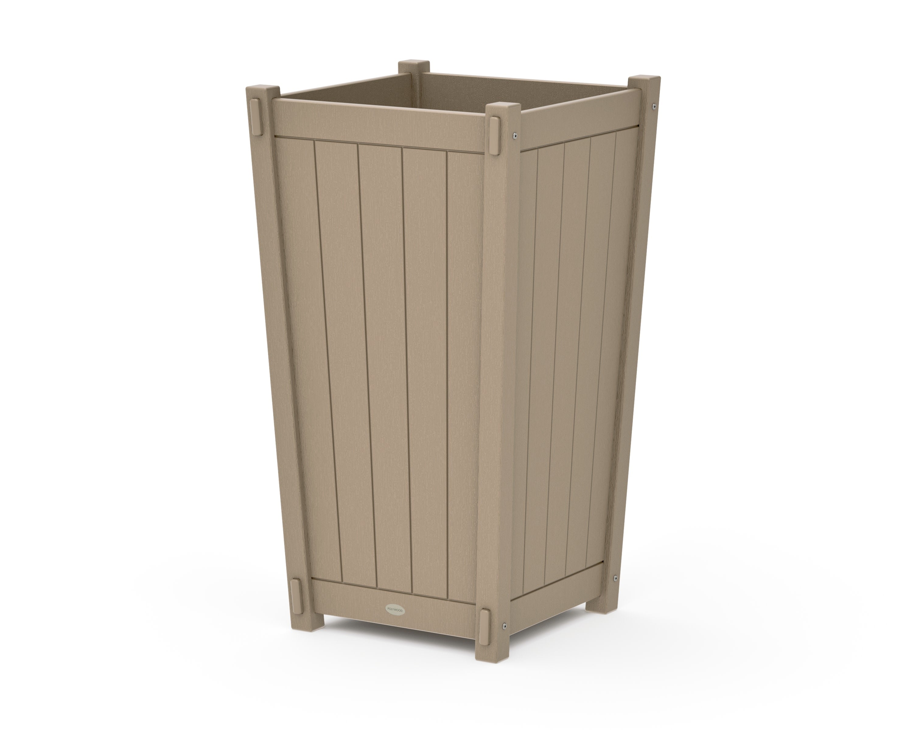 Vineyard Large Tapered Square Tall Planter Box in Vintage Sahara