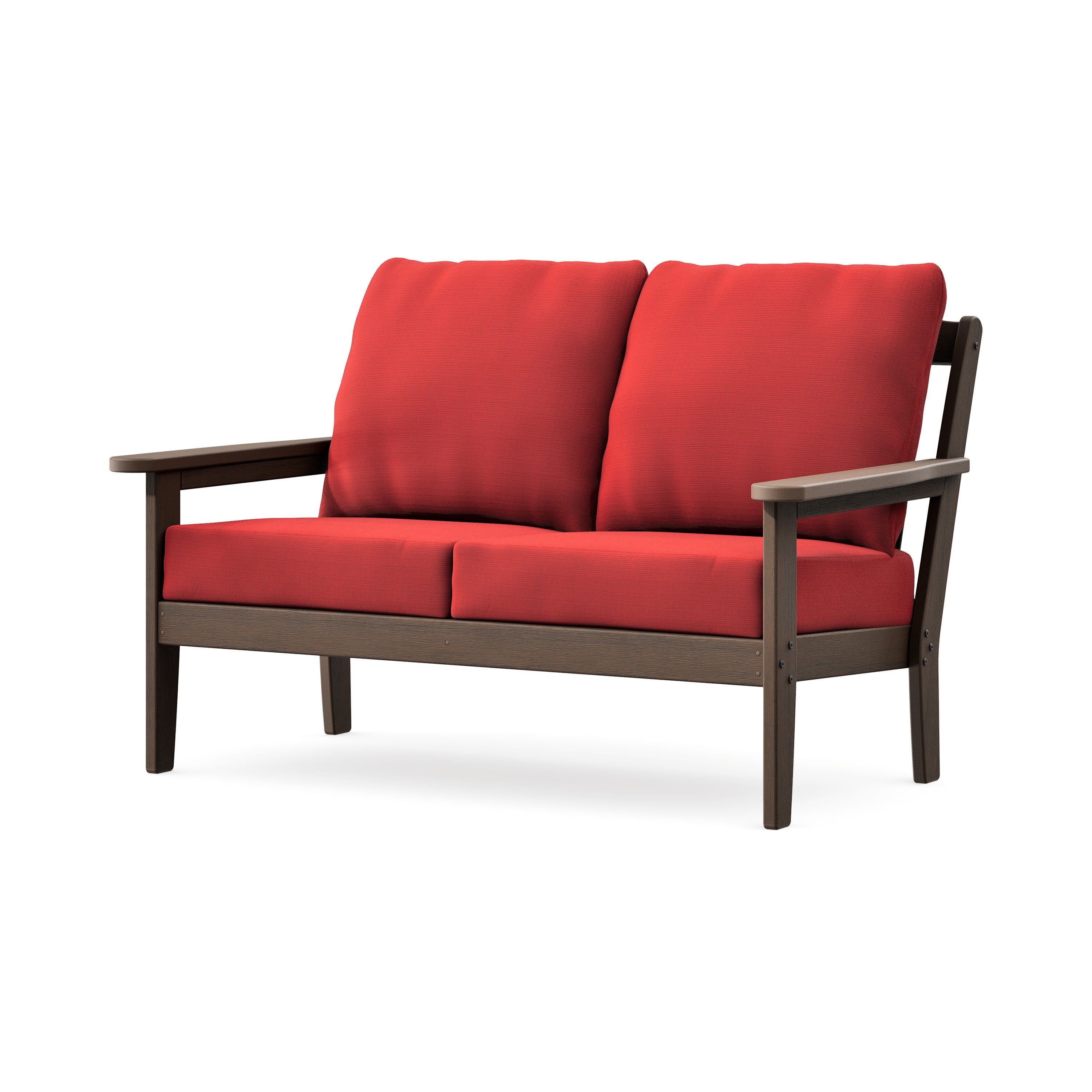 Cottage Deep Seating Loveseat in Kona / Crimson Linen