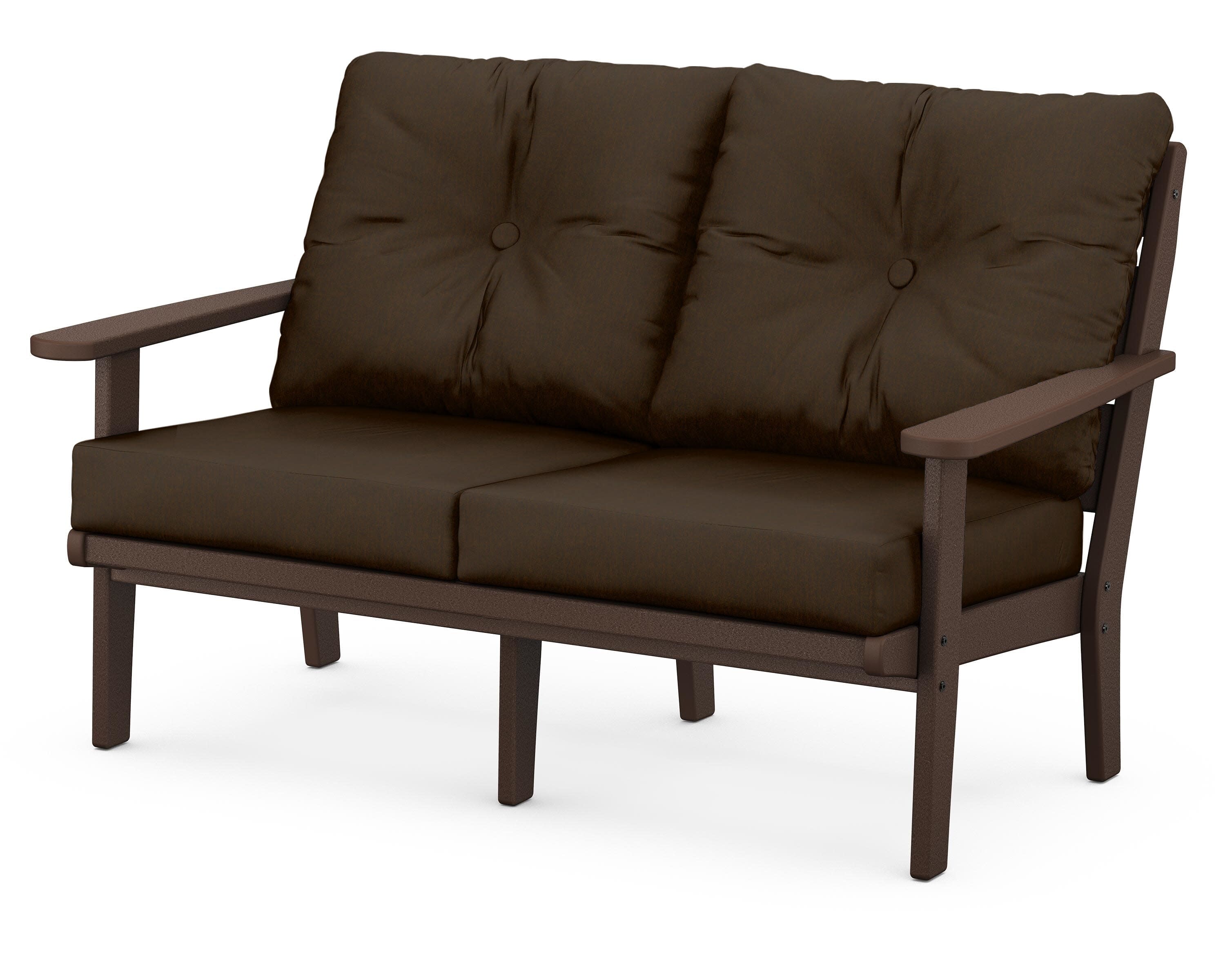Lakeside Deep Seating Loveseat in Mahogany / Canvas Java