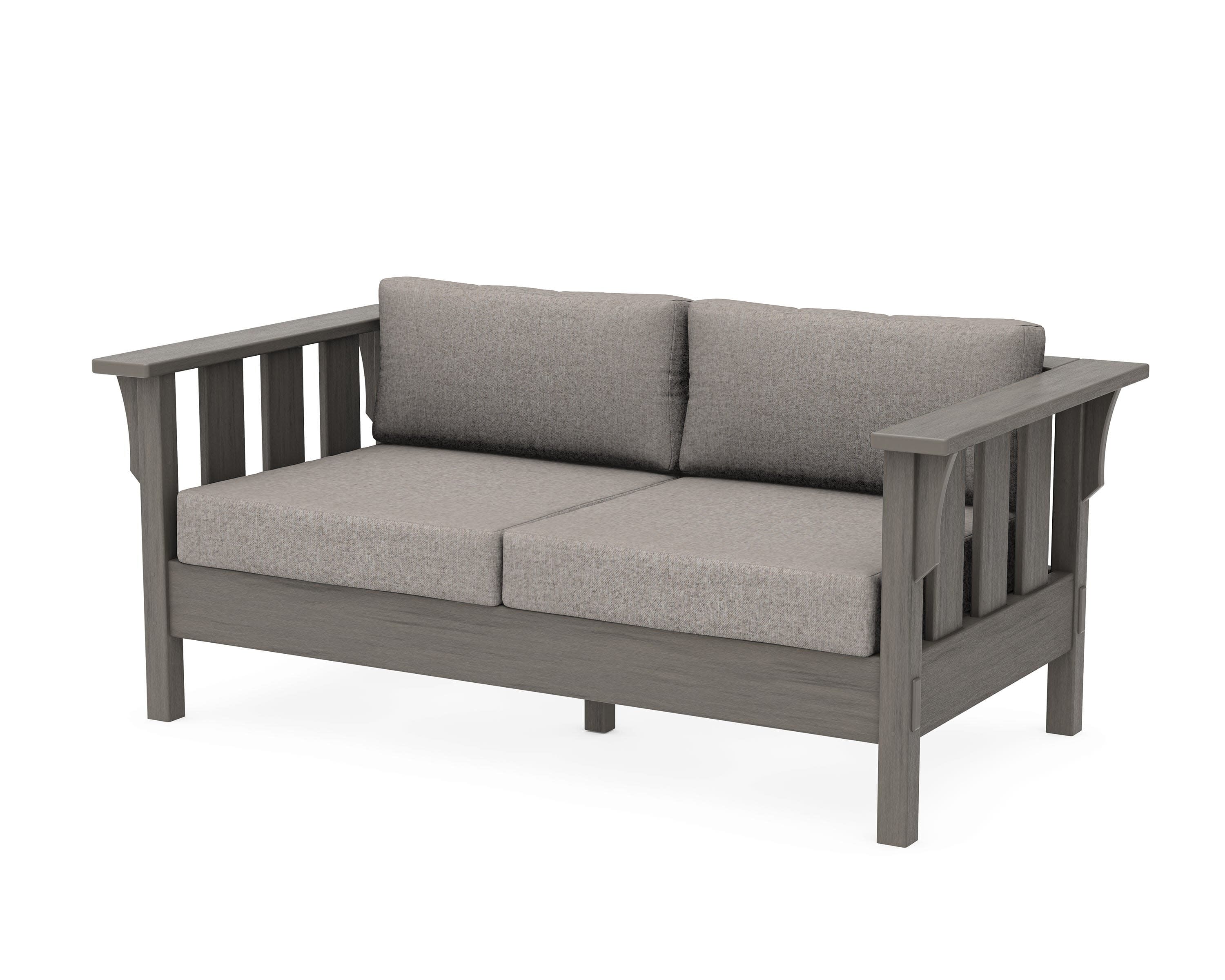 Acadia Deep Seating Loveseat in Driftwood / Weathered Tweed