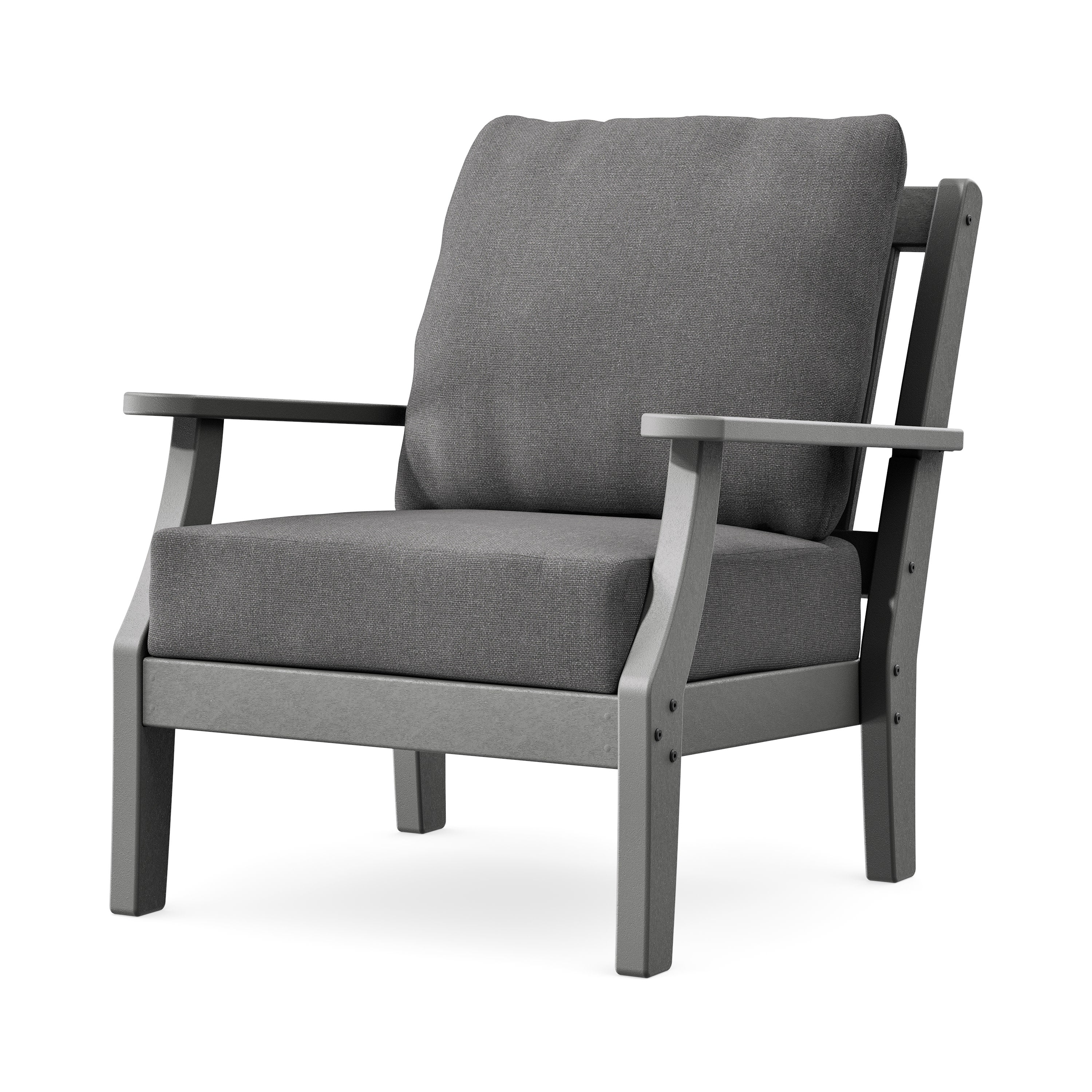Chinoiserie Deep Seating Chair in Slate Grey / Ash Charcoal