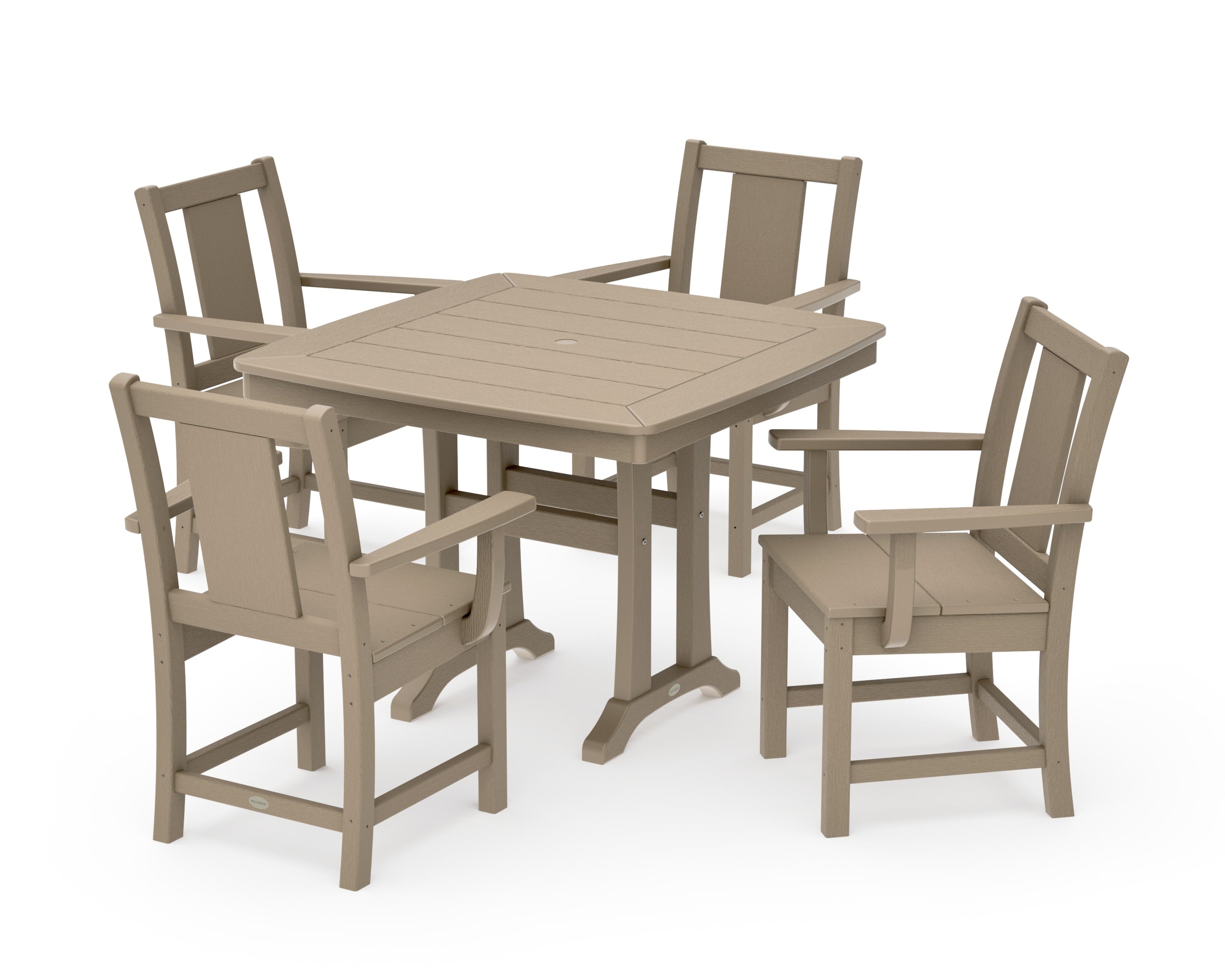 Prairie 5-Piece Dining Set with Trestle Legs in Vintage Sahara