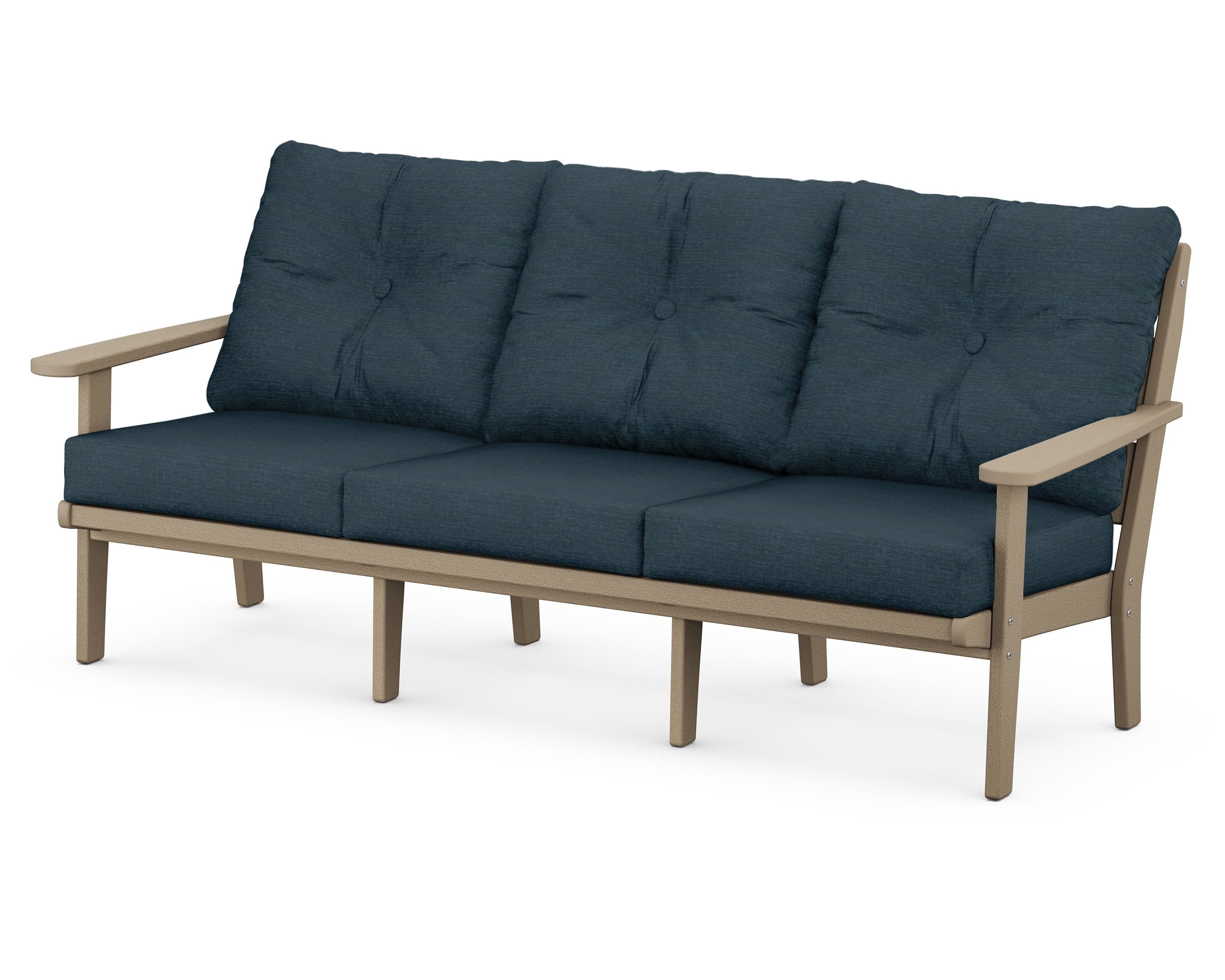 Lakeside Deep Seating Sofa in Vintage Sahara / Platform Indigo