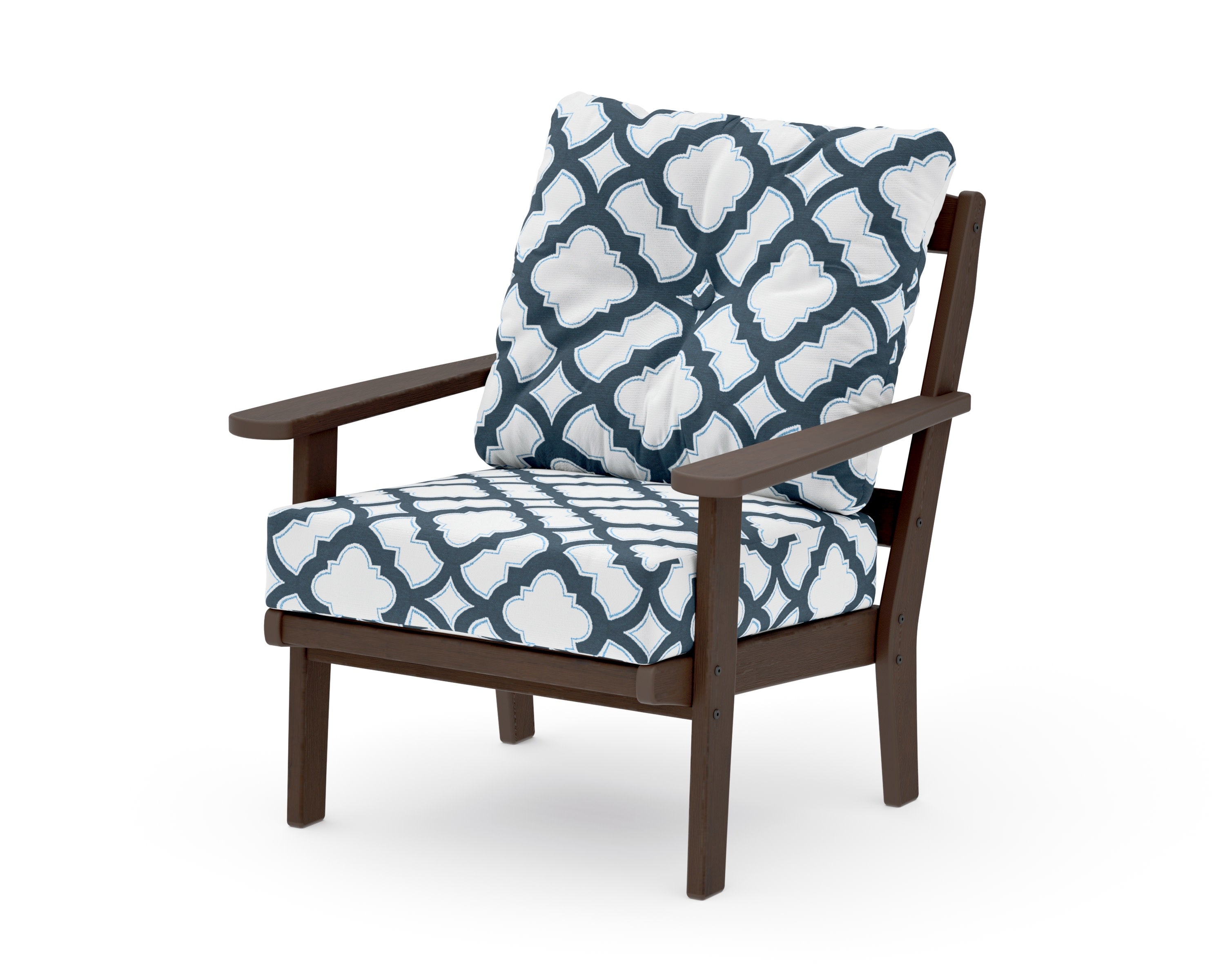 Mission Deep Seating Chair in Kona / Trellis Marine Indigo