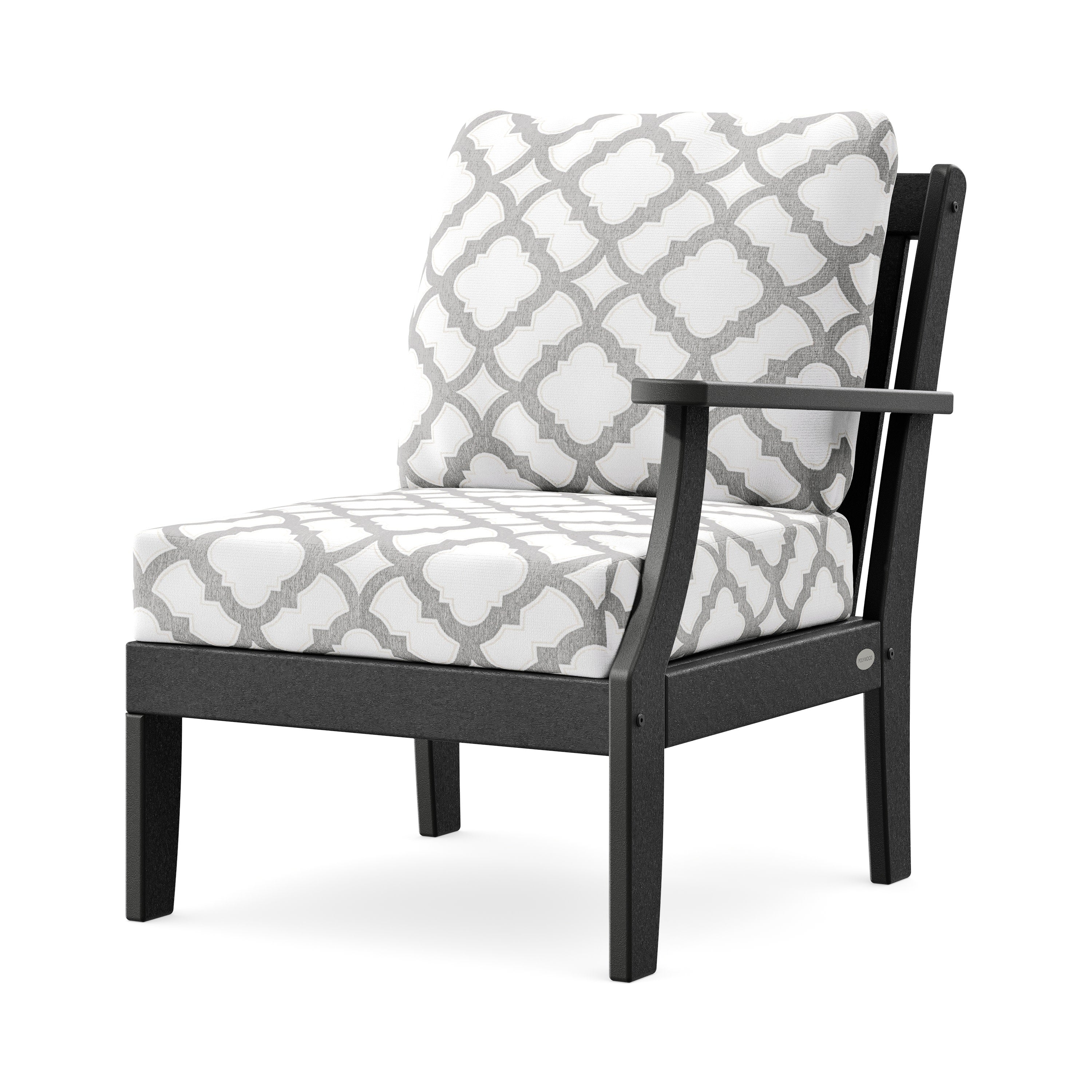 Braxton Modular Right Arm Chair in Black / Trellis Grey Mist