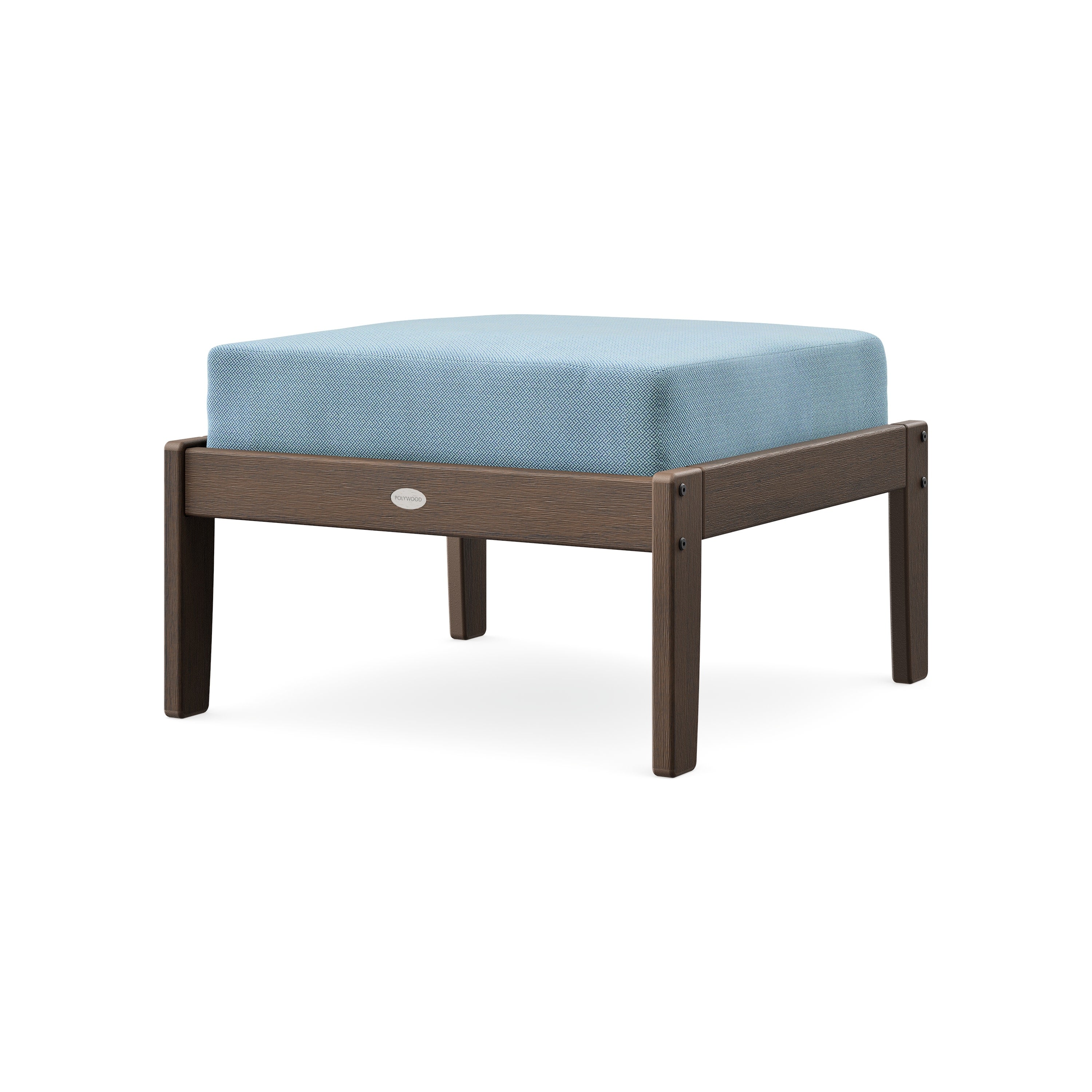 Braxton Deep Seating Ottoman in Kona / Lattice Sky Blue