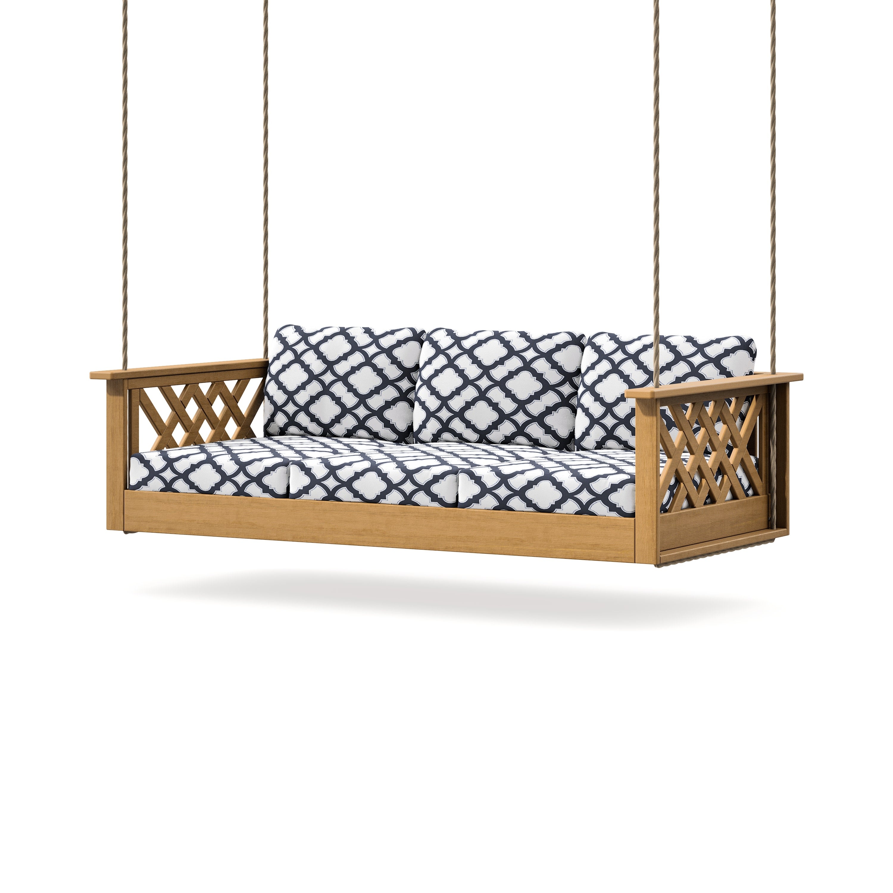 Wovendale Daybed Swing in Natural / Trellis Navy