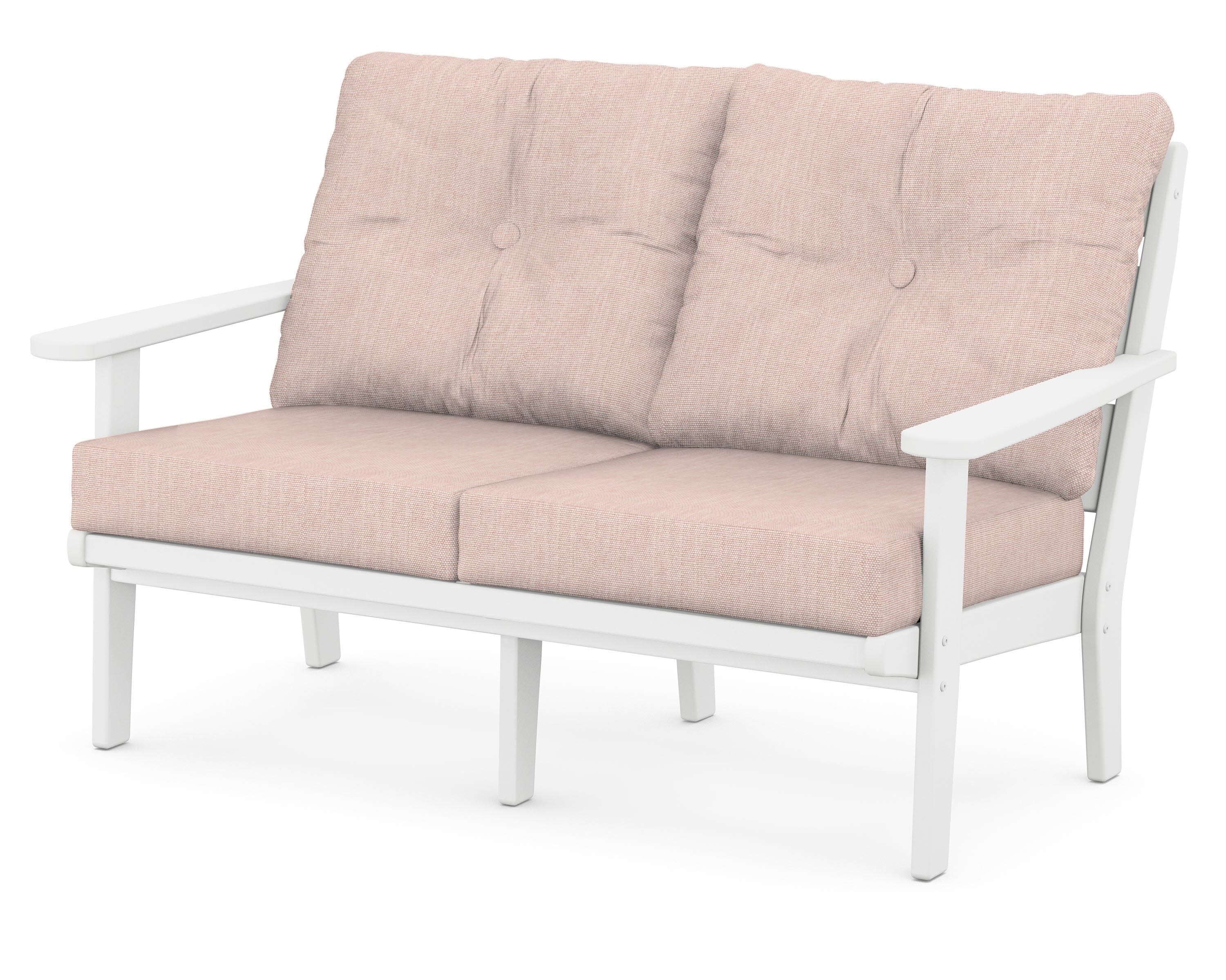 Lakeside Deep Seating Loveseat in White / Play Cameo