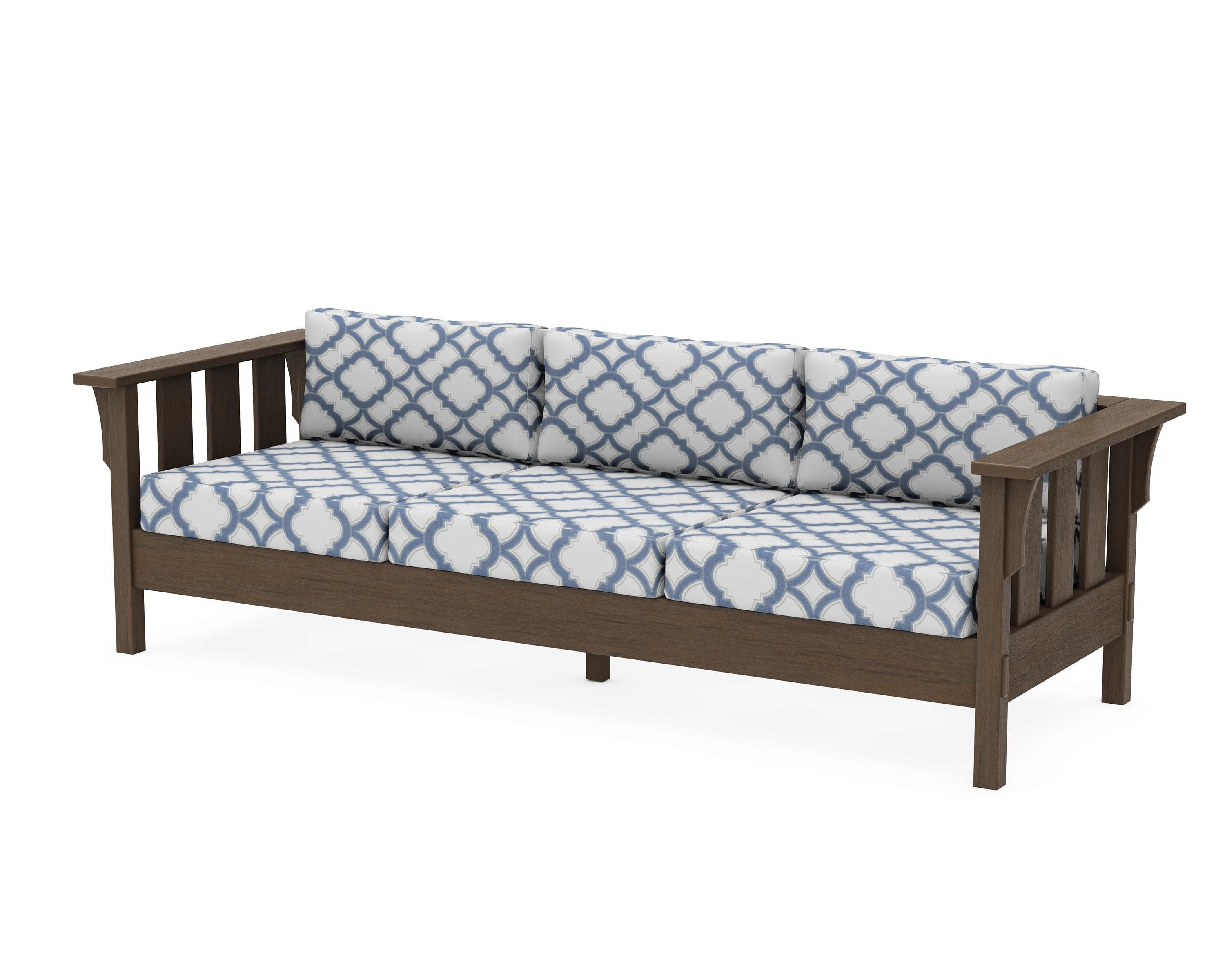 Acadia Deep Seating Sofa in Kona / Trellis Sky Blue