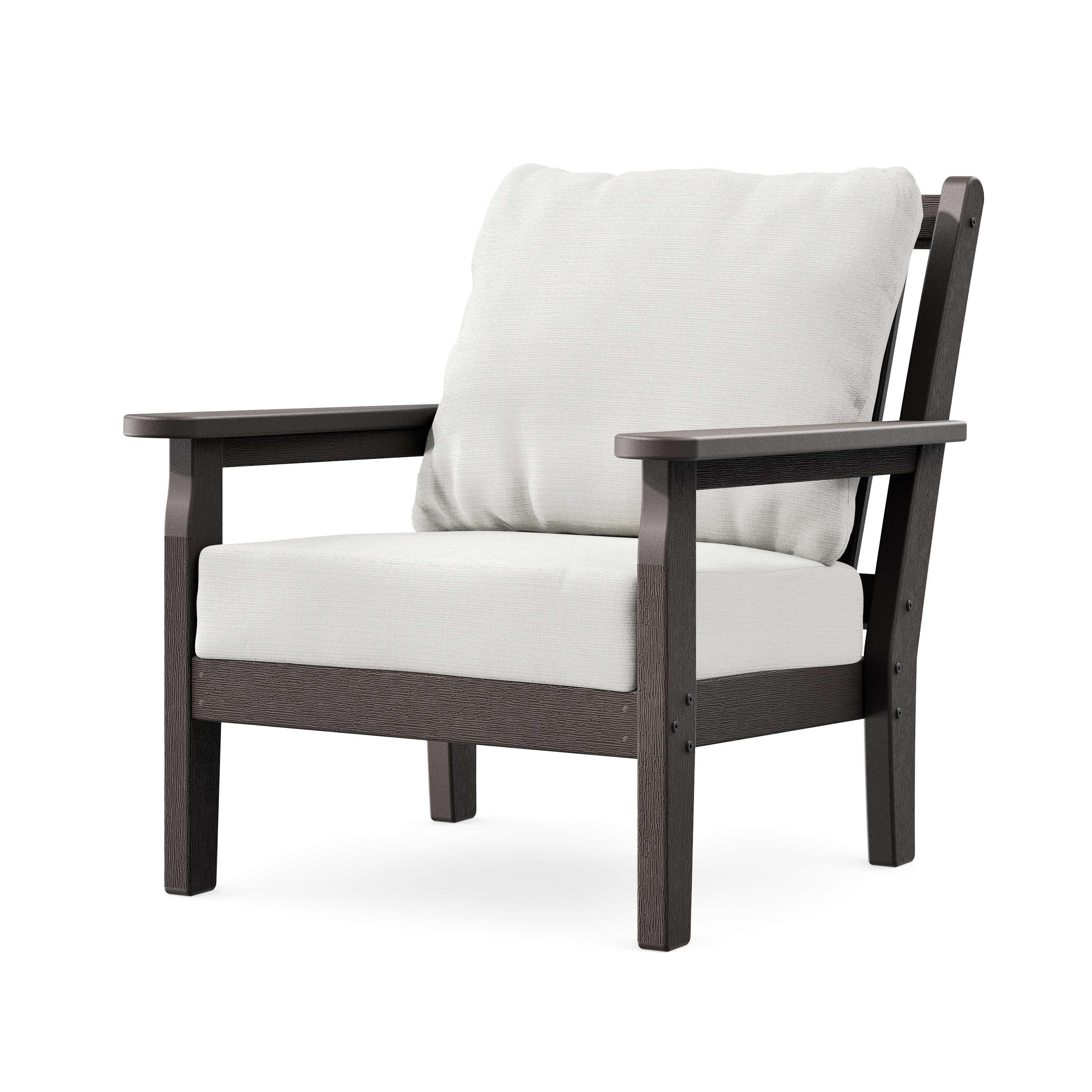 Chippendale Deep Seating Chair in Vintage Coffee / Natural Linen