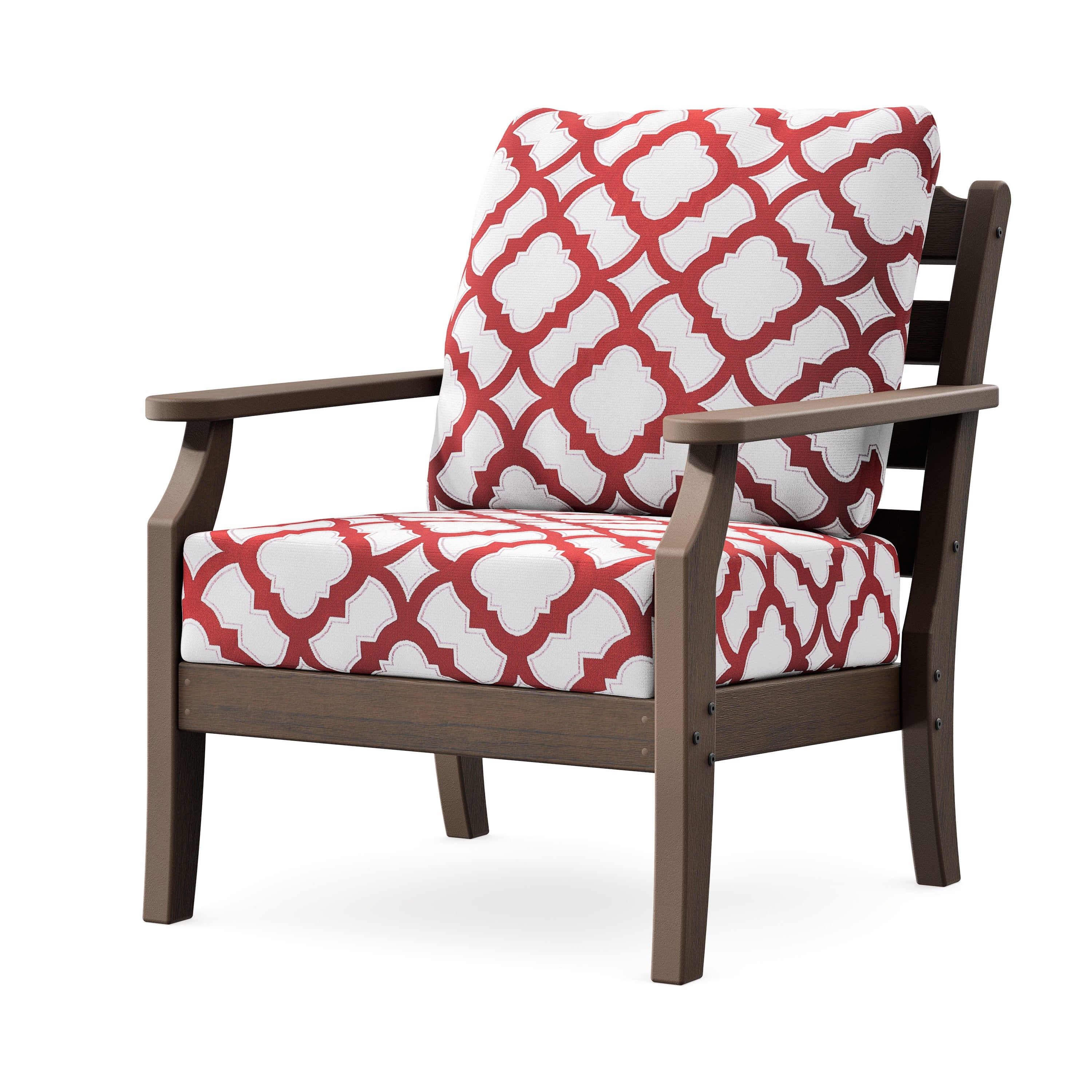 Savannah Deep Seating Chair in Kona / Trellis Crimson