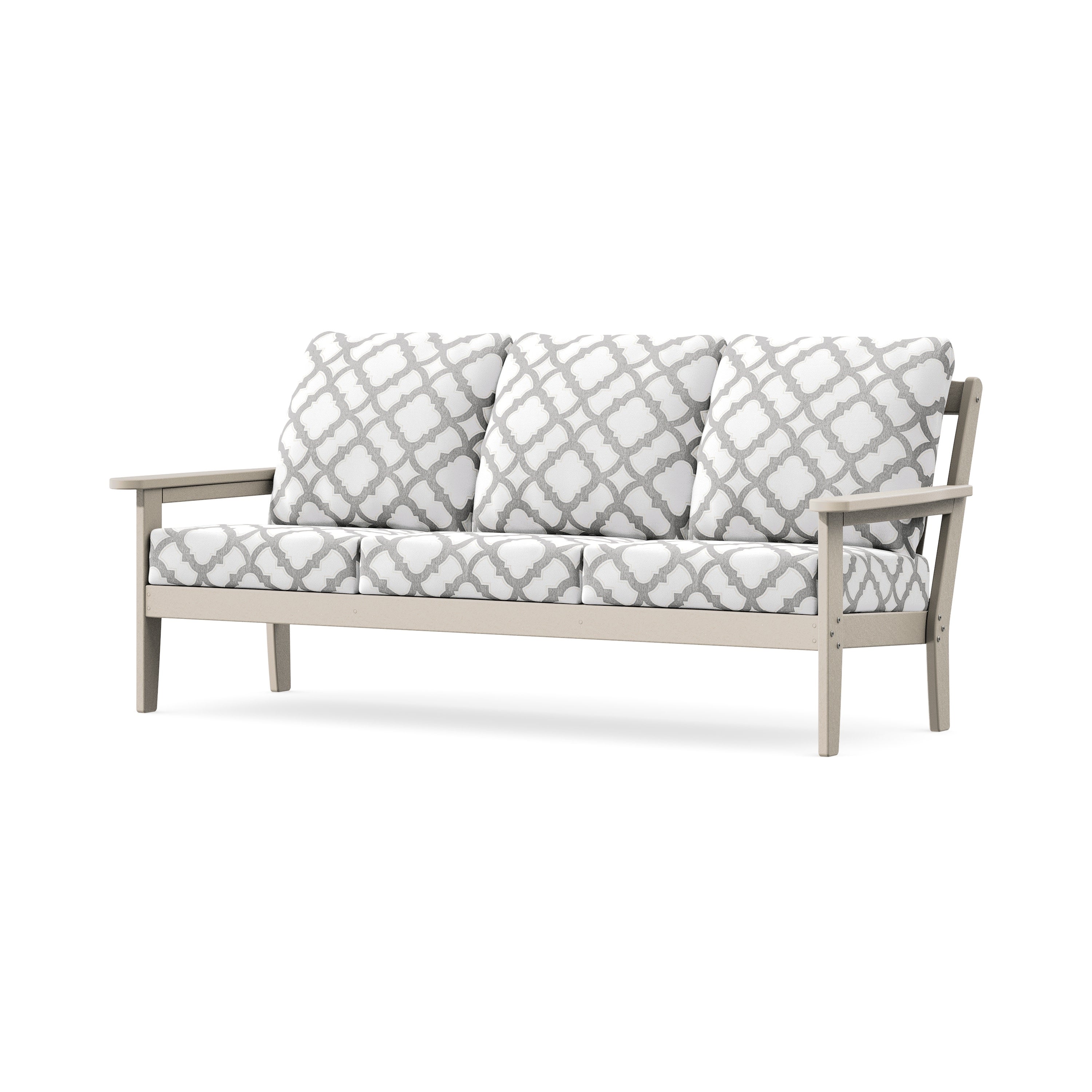 Cottage Deep Seating Sofa in Sand / Trellis Grey Mist