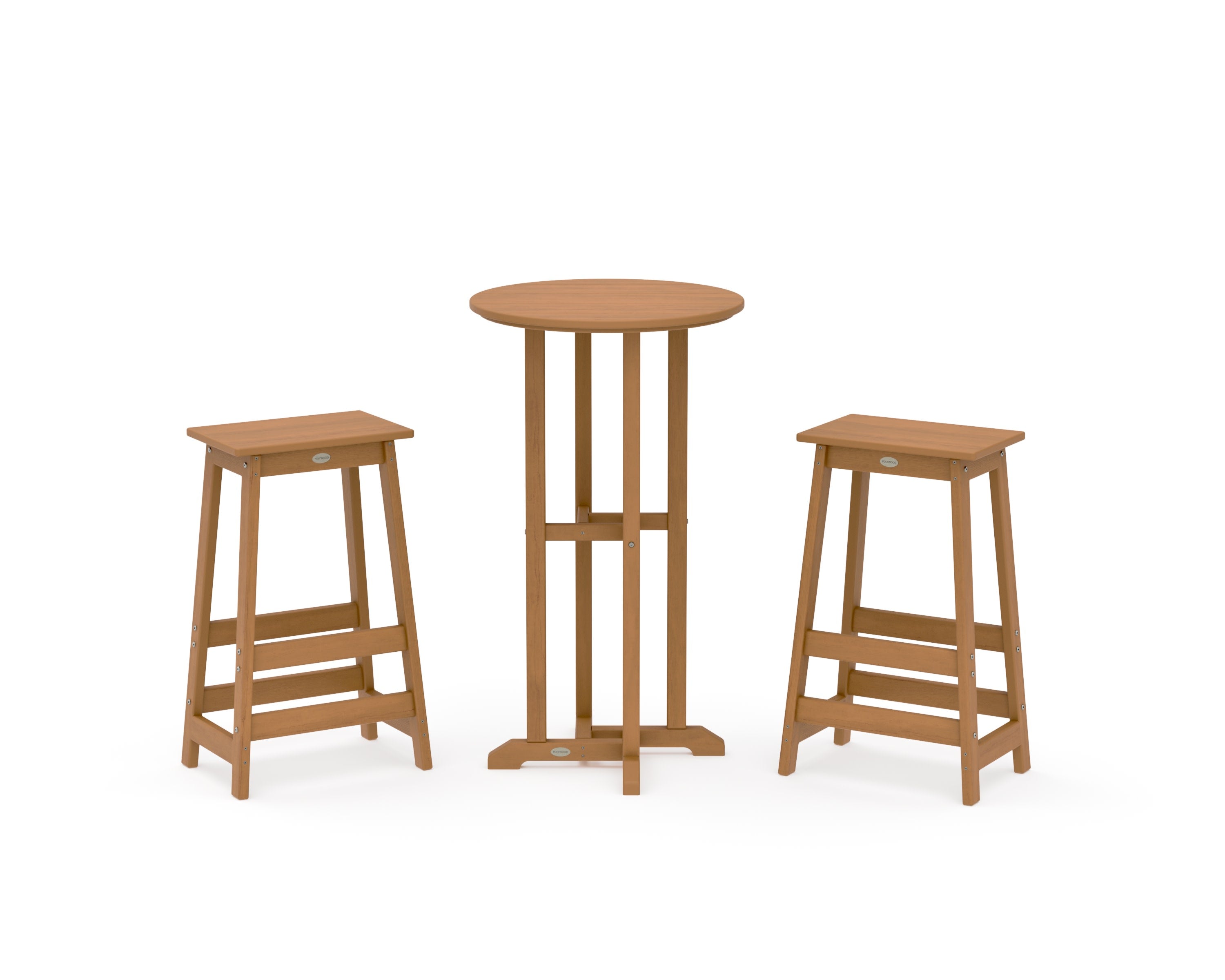 Modern Studio Bar Stool 3-Piece Bistro Set in Natural