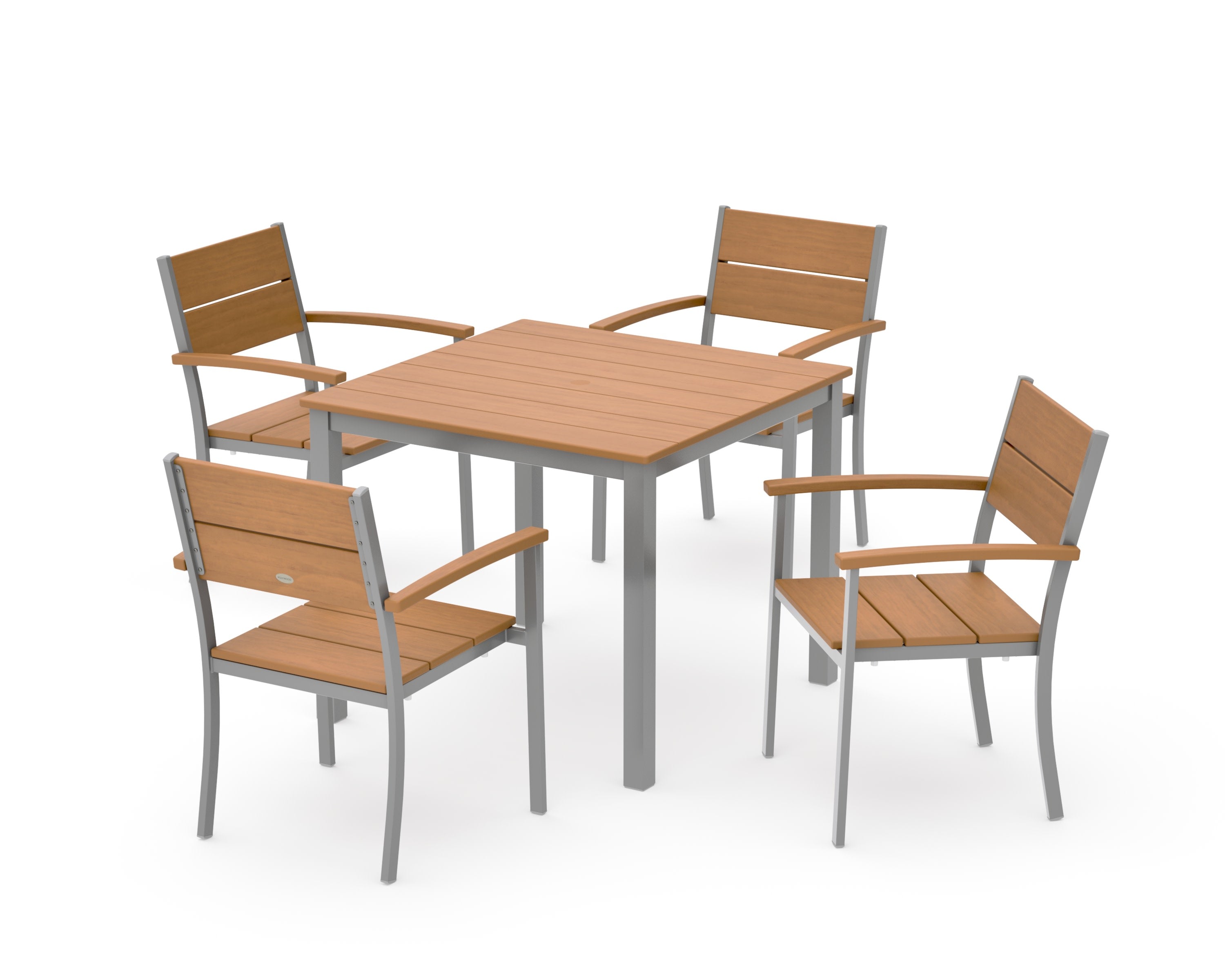 Main Street 5-Piece Dining Set in Silver / Natural