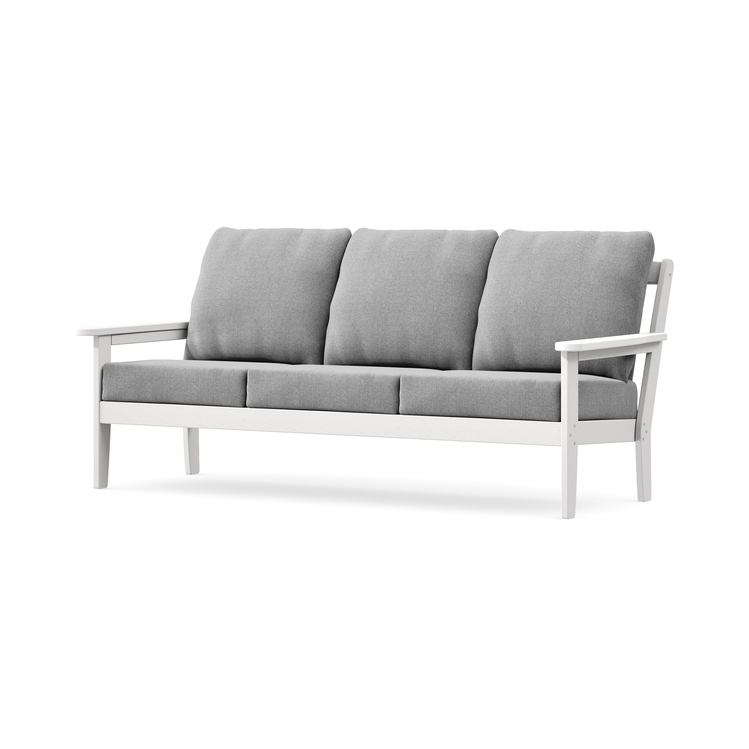 Cottage Deep Seating Sofa in White / Grey Mist