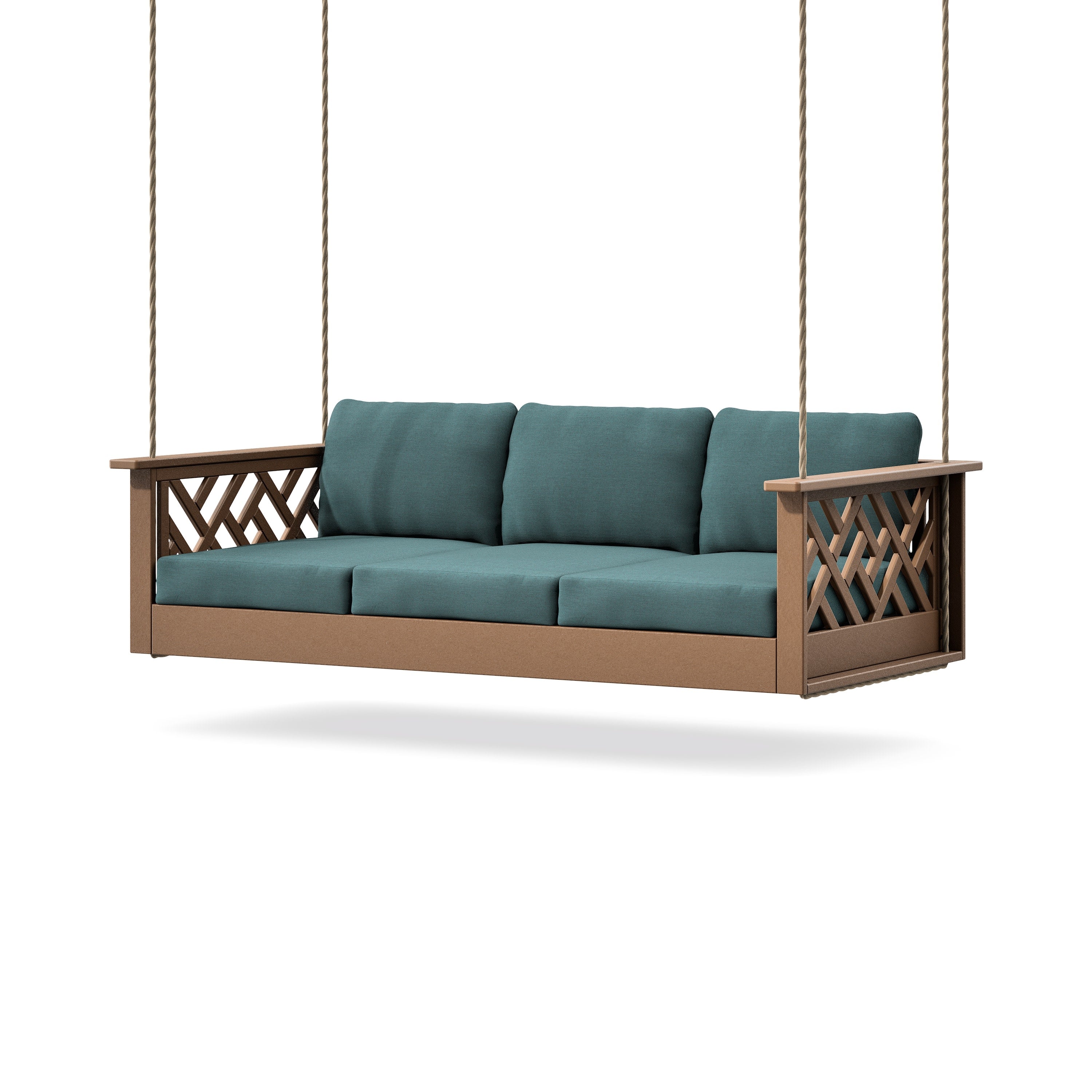 Chippendale Daybed Swing in Teak / Ocean Teal