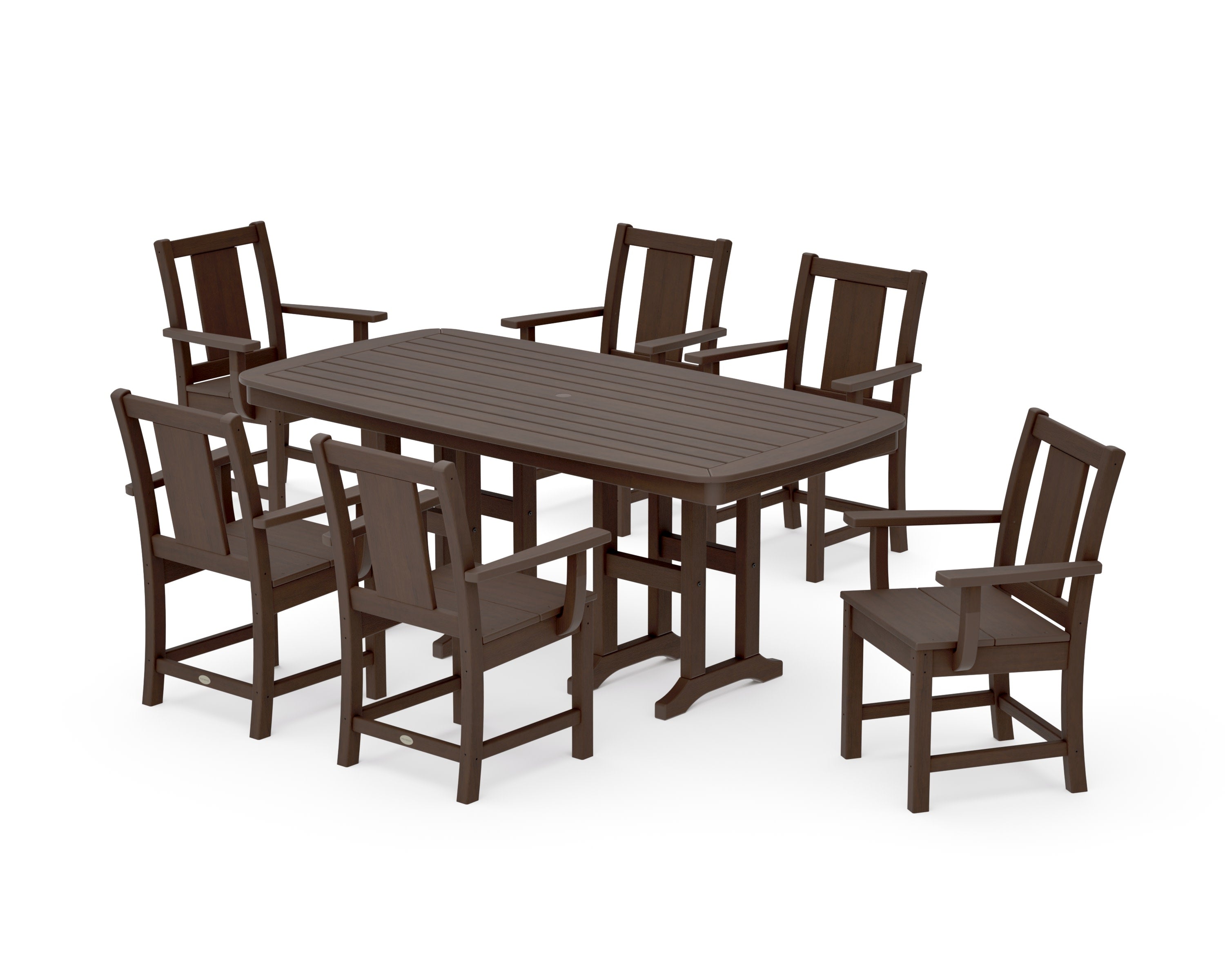 Prairie Arm Chair 7-Piece Dining Set in Kona