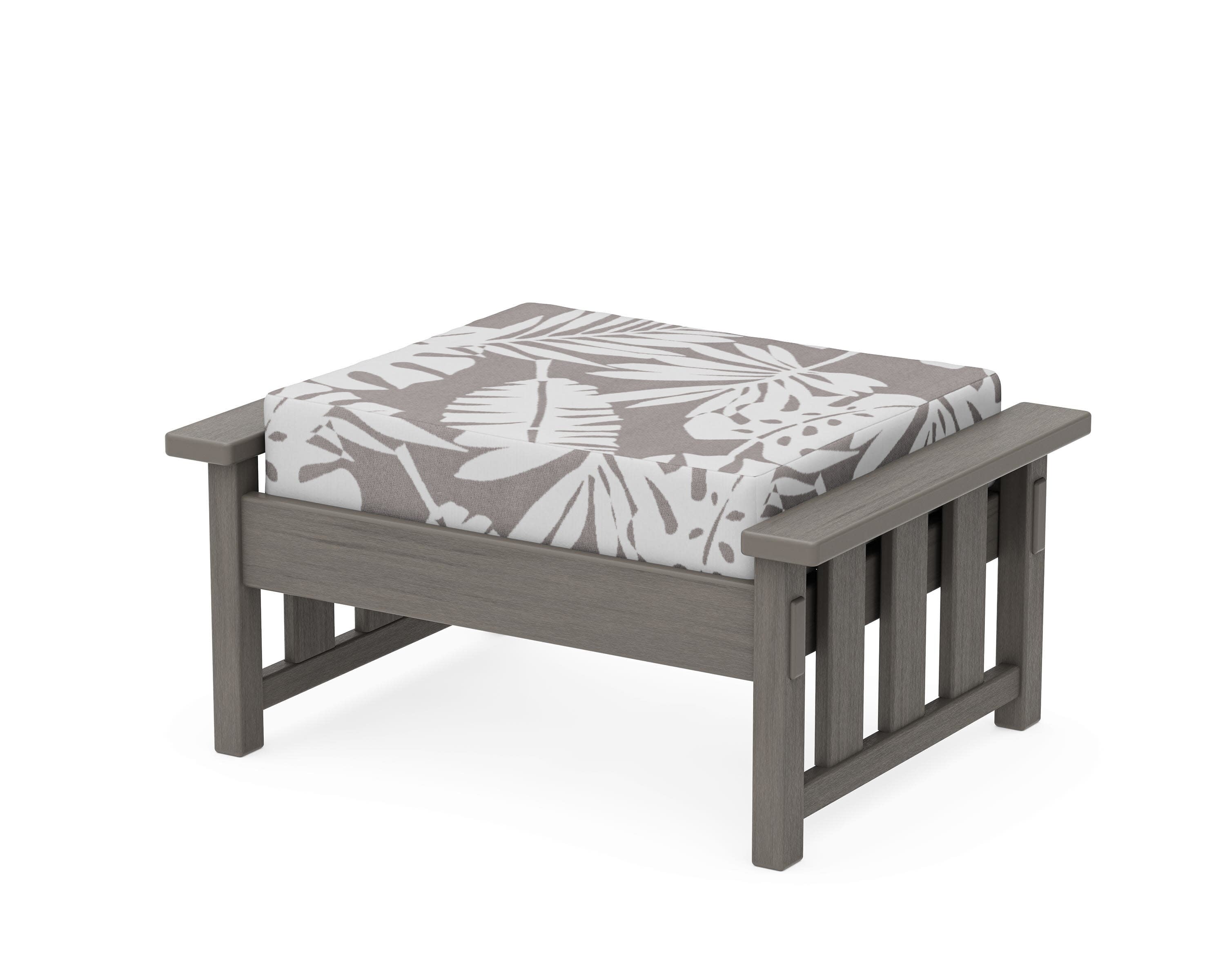Acadia Deep Seating Ottoman in Driftwood / Leaf Grey Mist