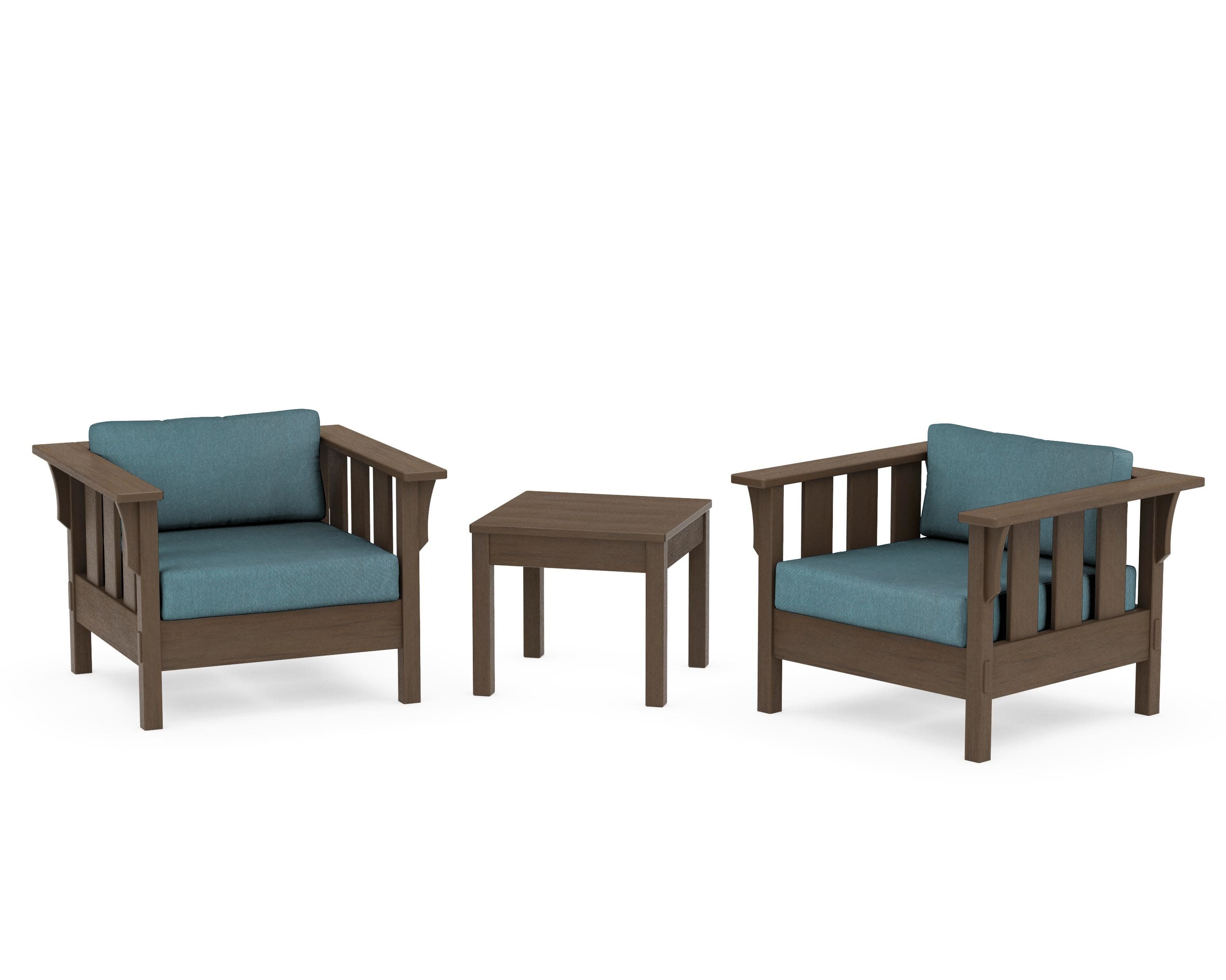 Acadia 3-Piece Deep Seating Set in Kona / Ocean Teal