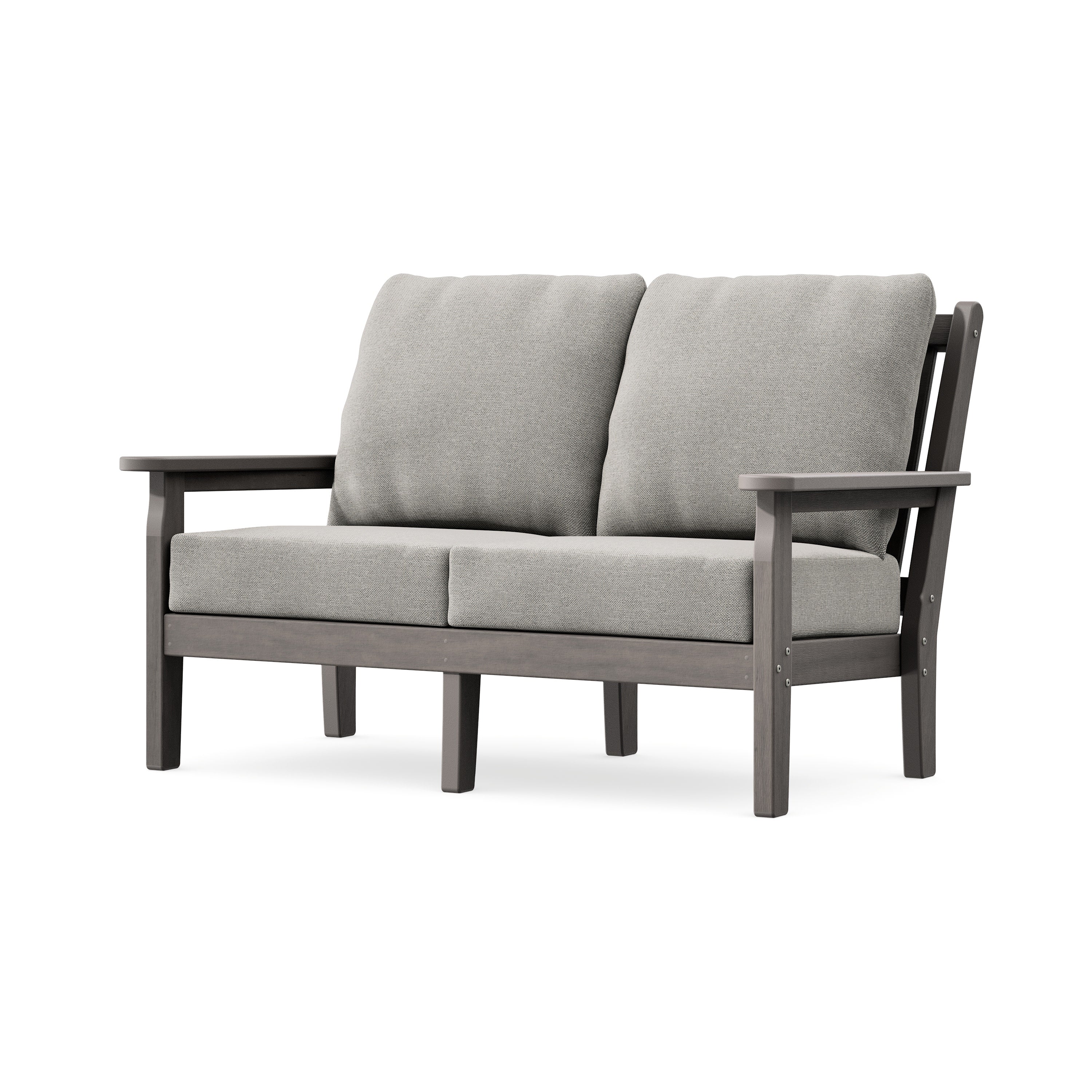 Chippendale Deep Seating Loveseat in Driftwood / Weathered Tweed