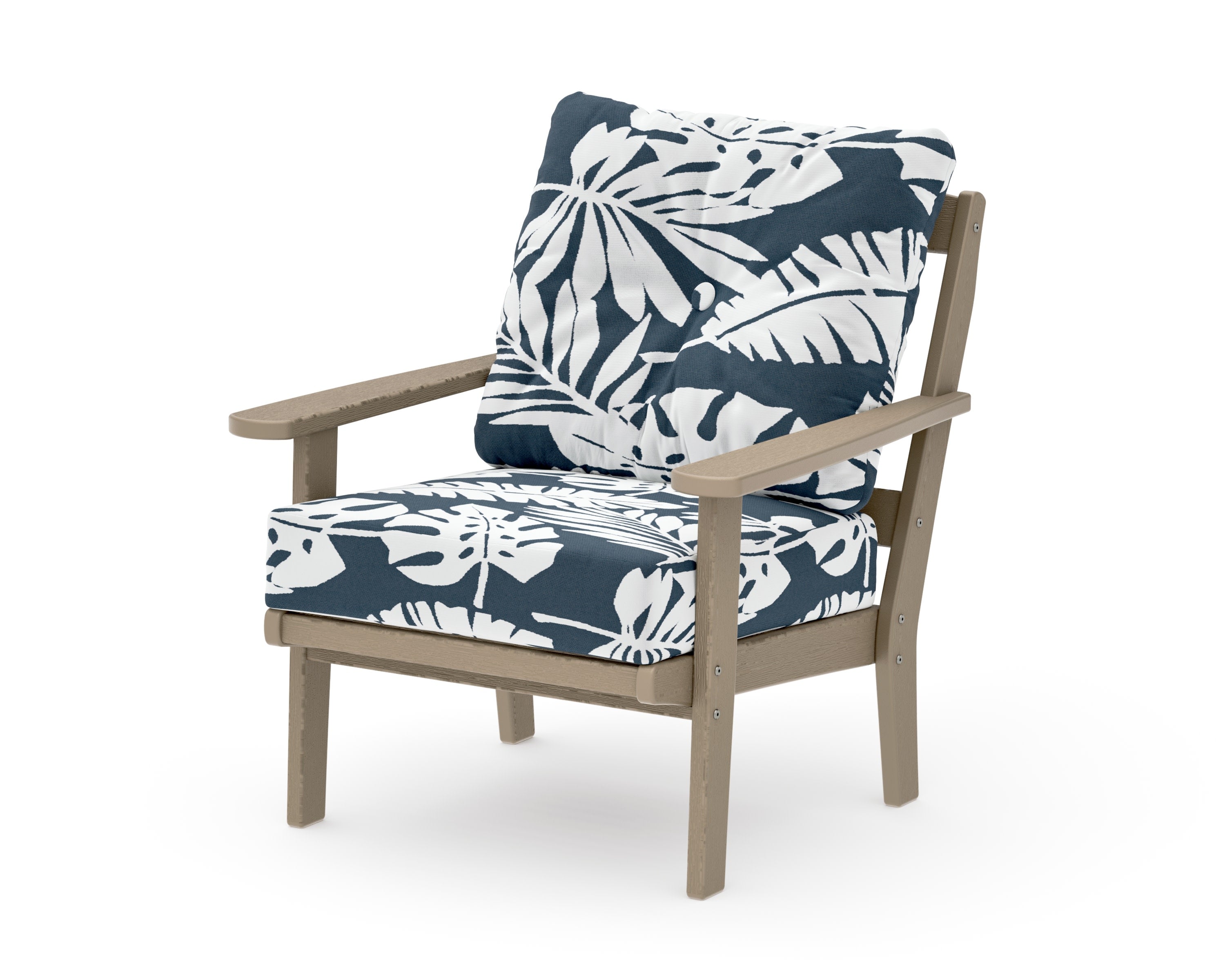 Mission Deep Seating Chair in Vintage Sahara / Leaf Marine Indigo