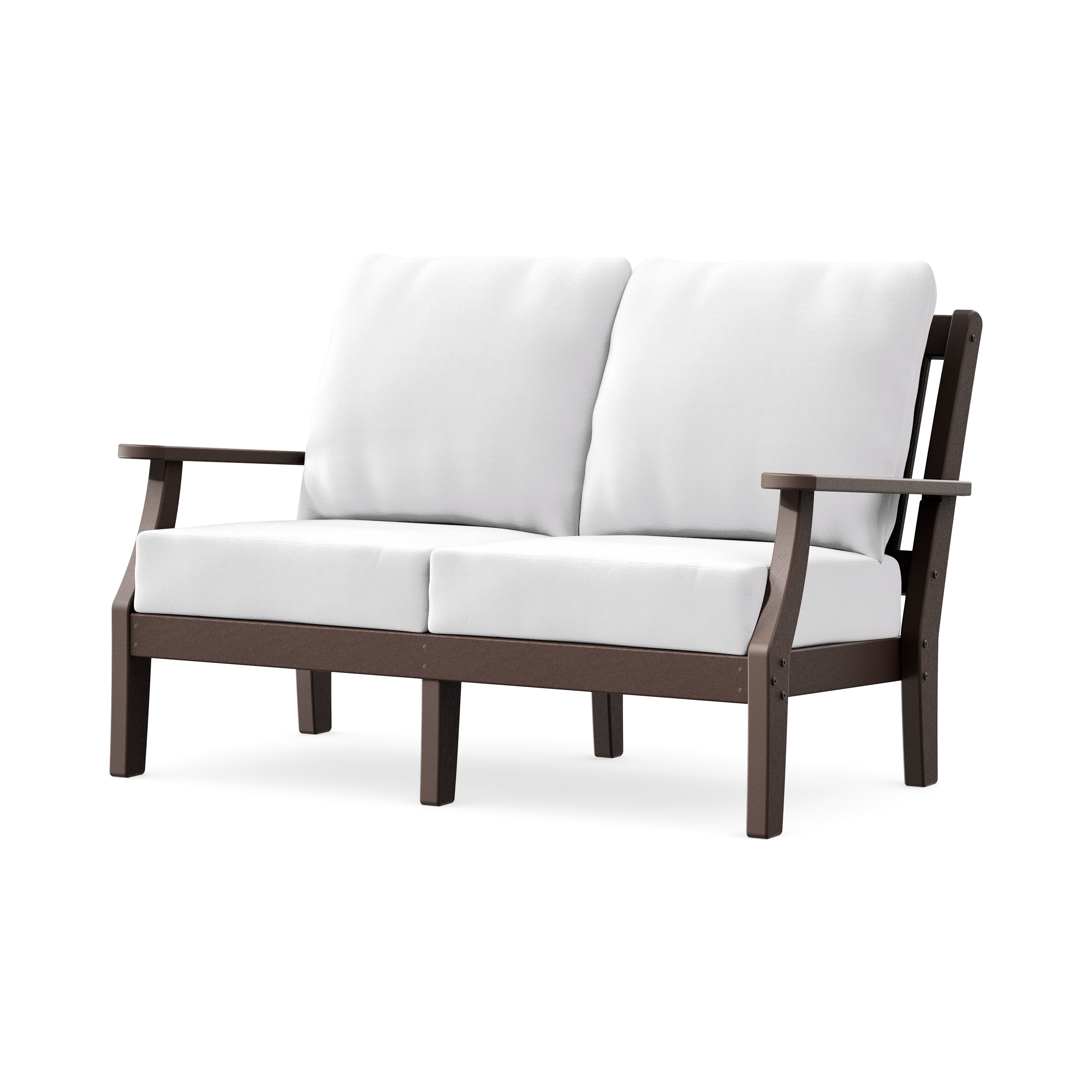 Chinoiserie Deep Seating Loveseat in Mahogany / Natural