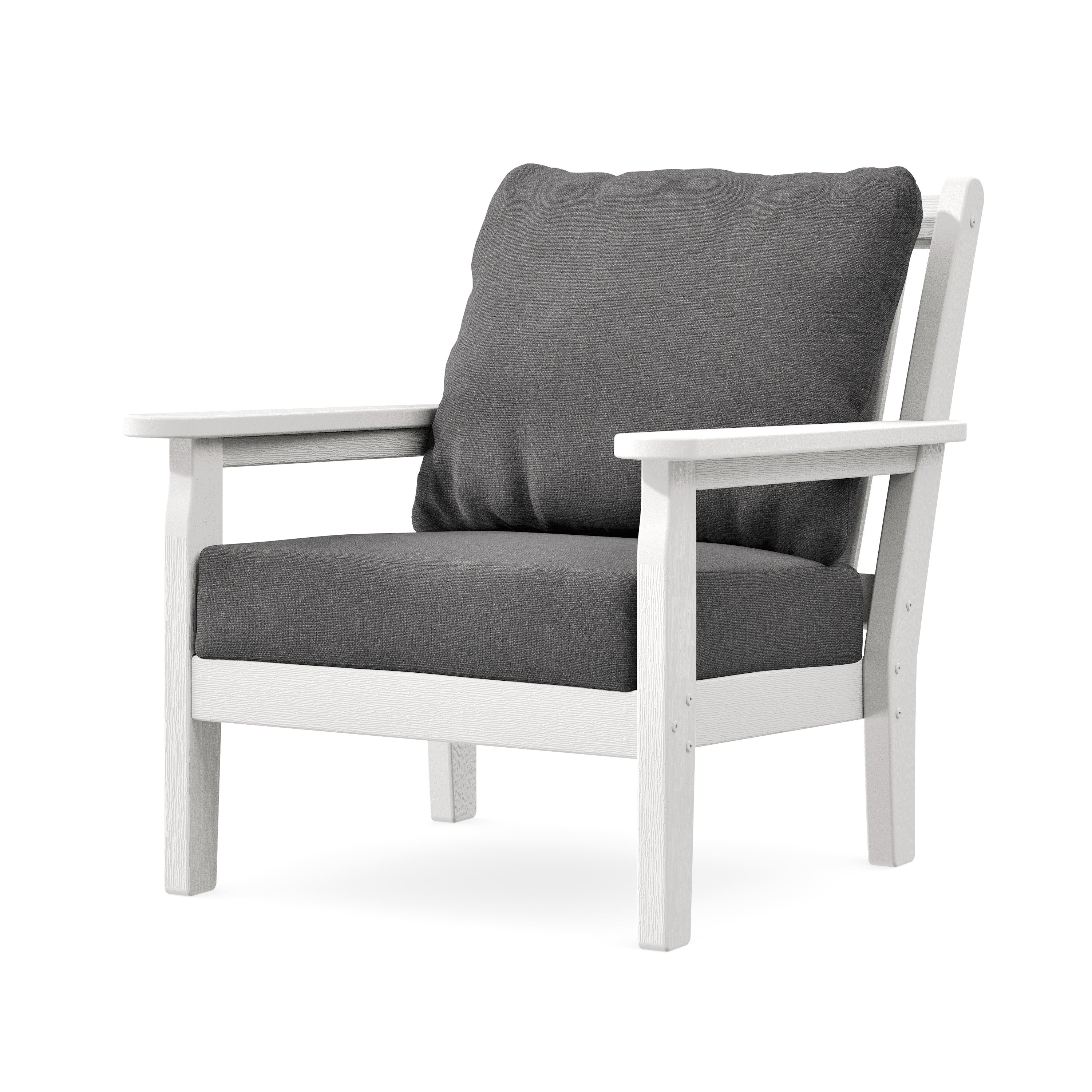 Chippendale Deep Seating Chair in Vintage White / Ash Charcoal
