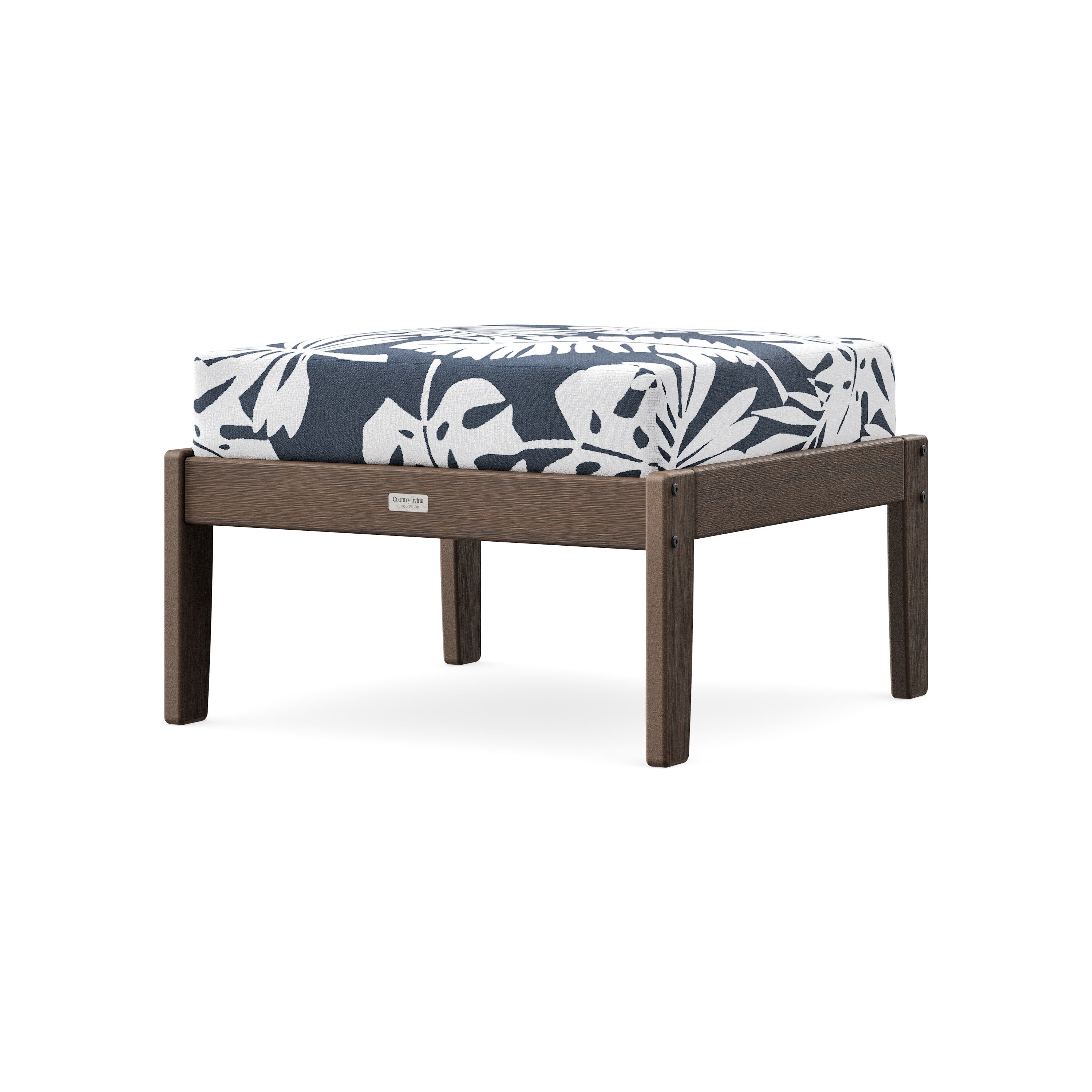 Cottage Deep Seating Ottoman in Kona / Leaf Marine Indigo
